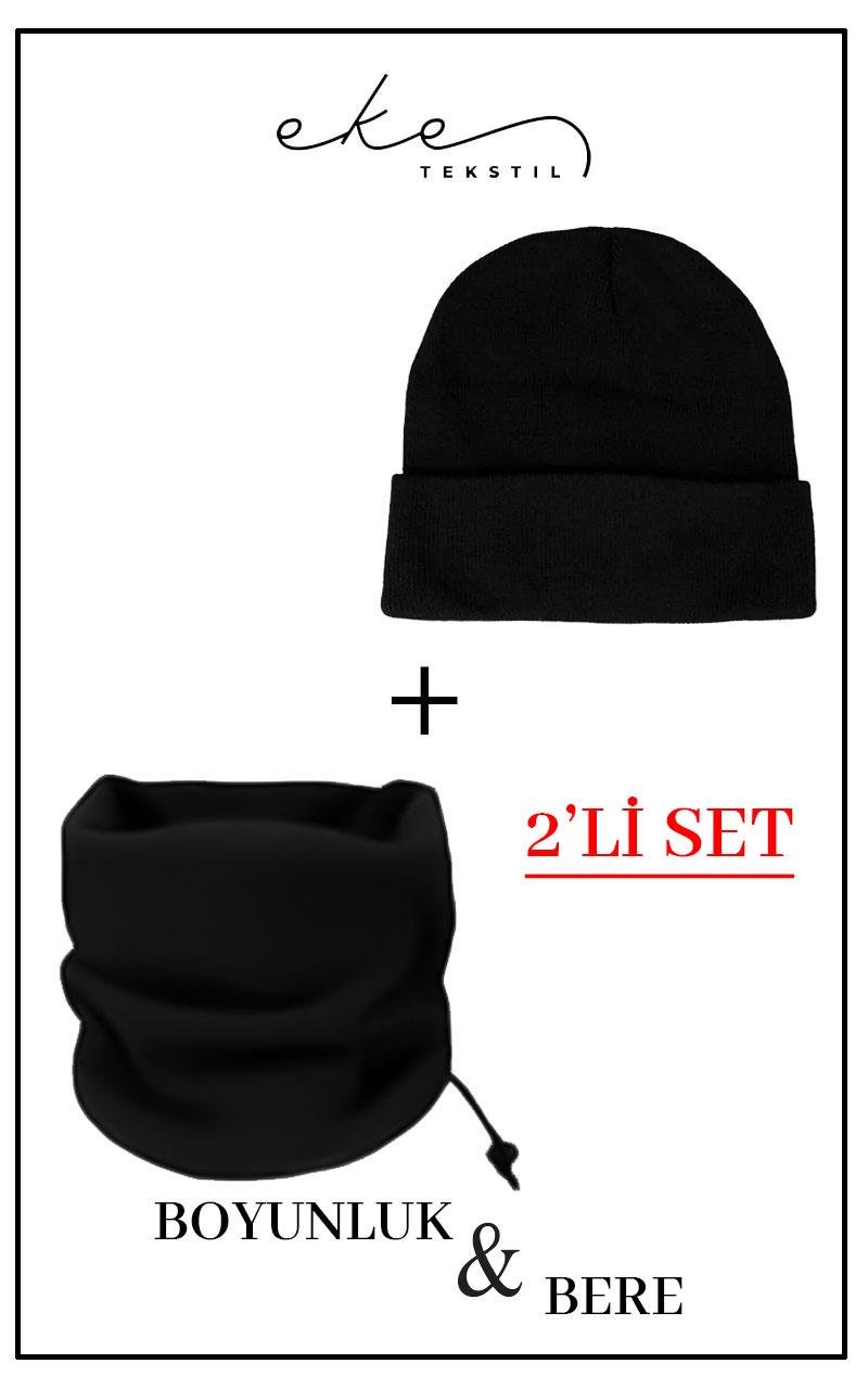 2'li Set Soğuk Geçirmez Polar Boyunluk Ve Polar Bere