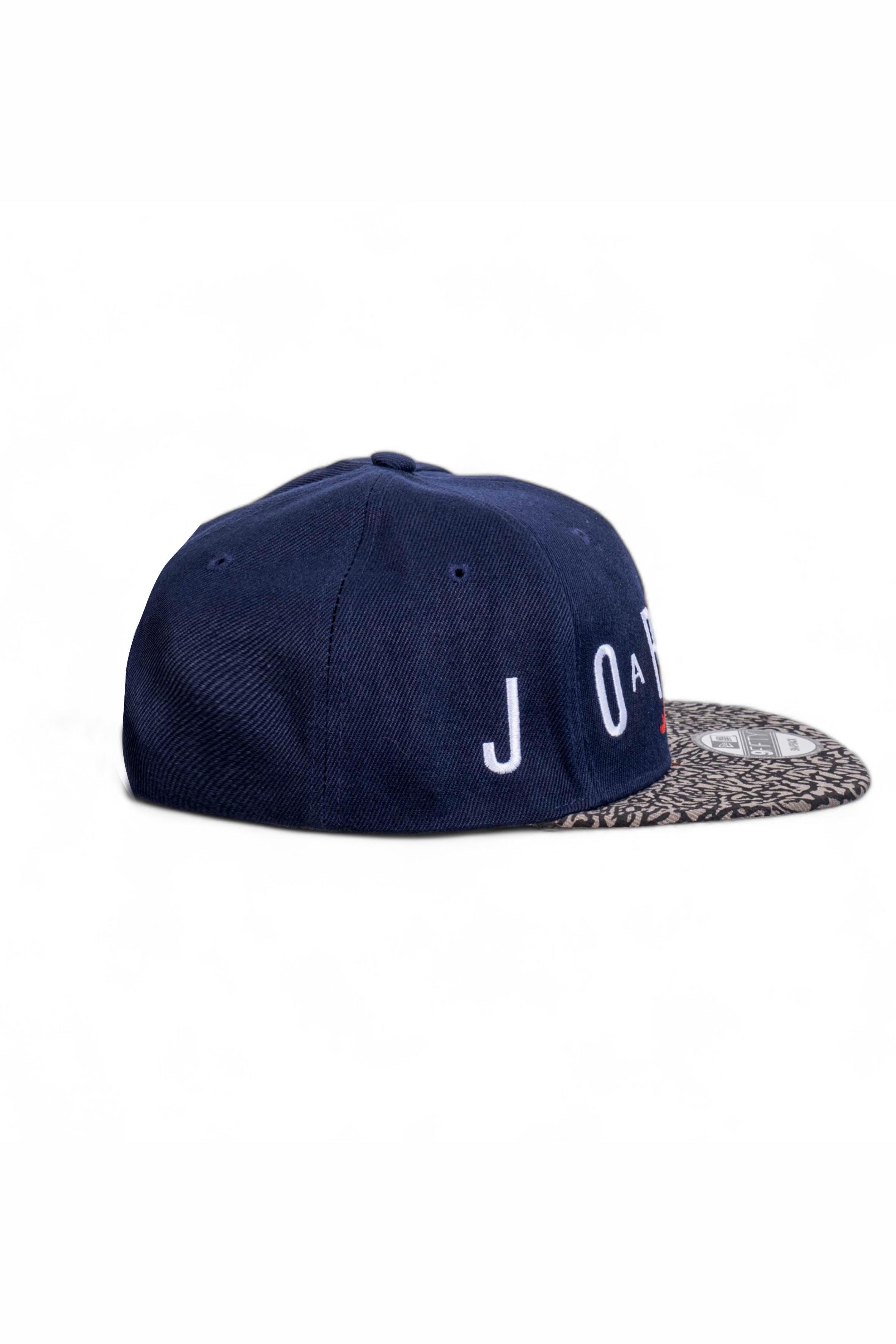 Lacivert Renk Beyaz Nakış Jordan Basketbol Snapback Şapka