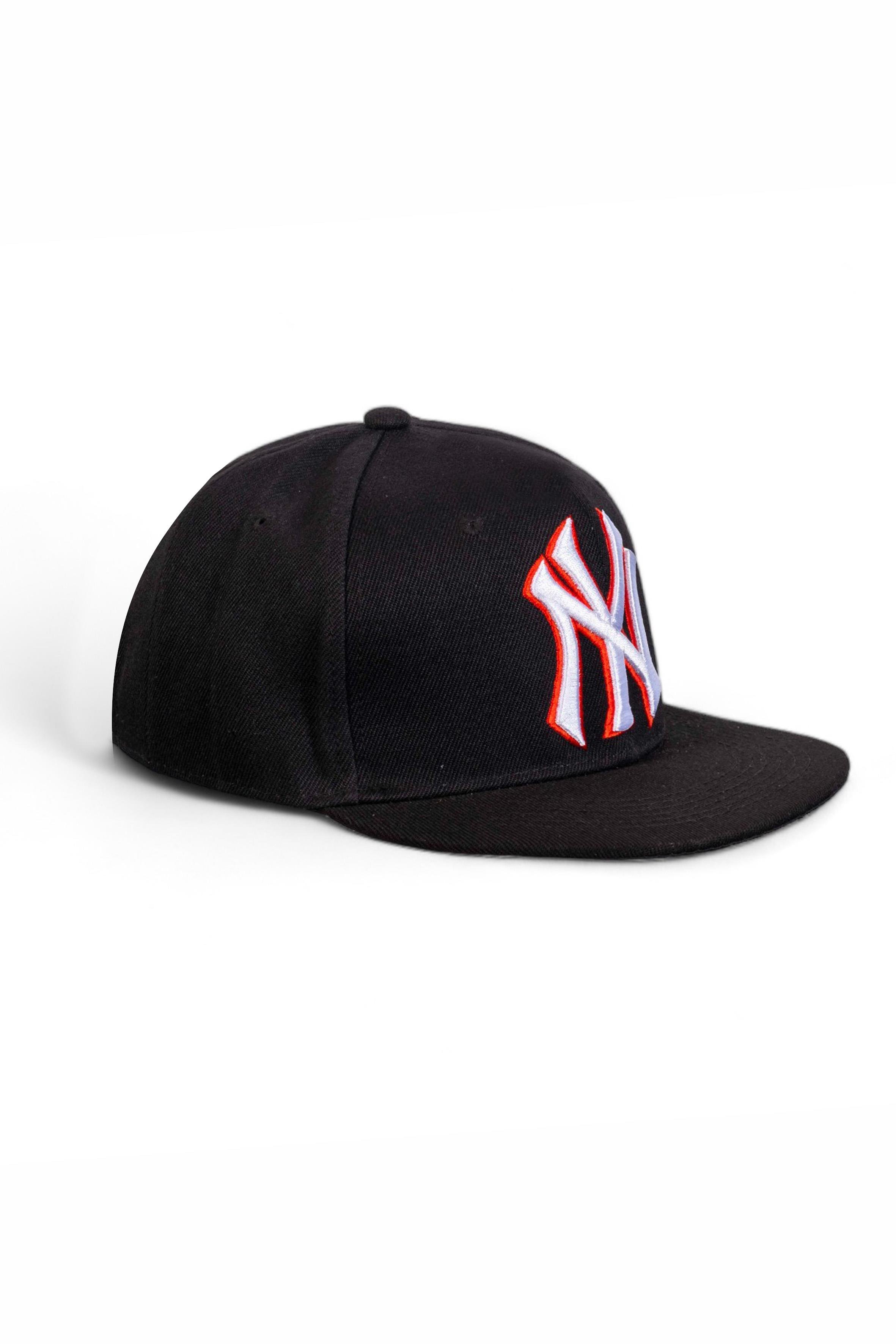 New York Unisex Siyah Renk Beyaz Nakış  Snapback Şapka