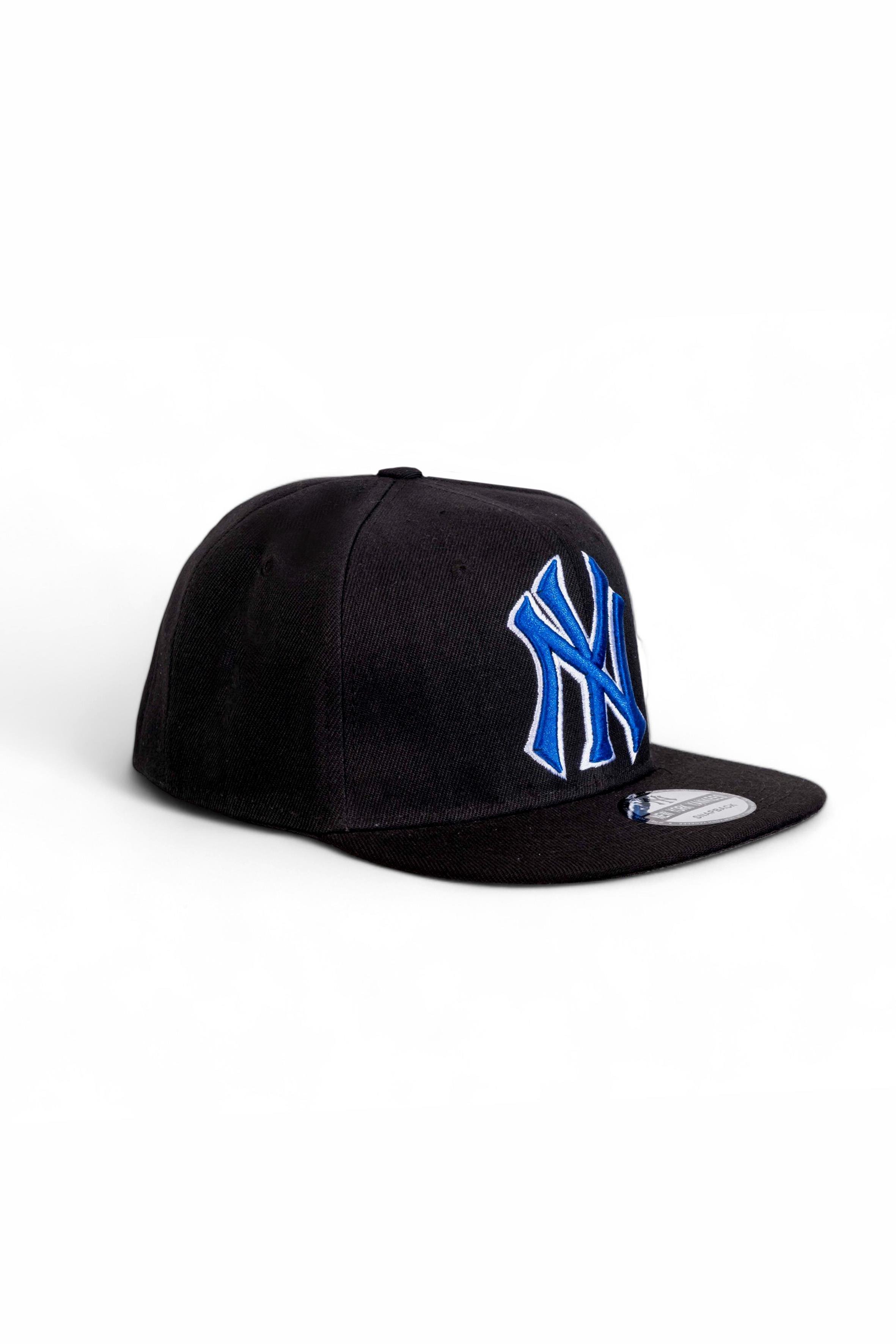 New York Unisex Siyah Renk Mavi Nakış  Snapback Şapka