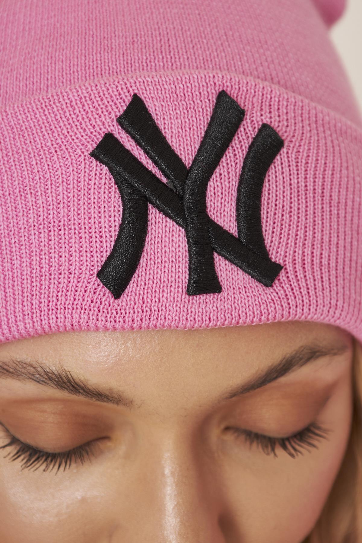 Pembe Unısex Ny Nakış Detaylı Yumuşak Dokulu Triko Bere