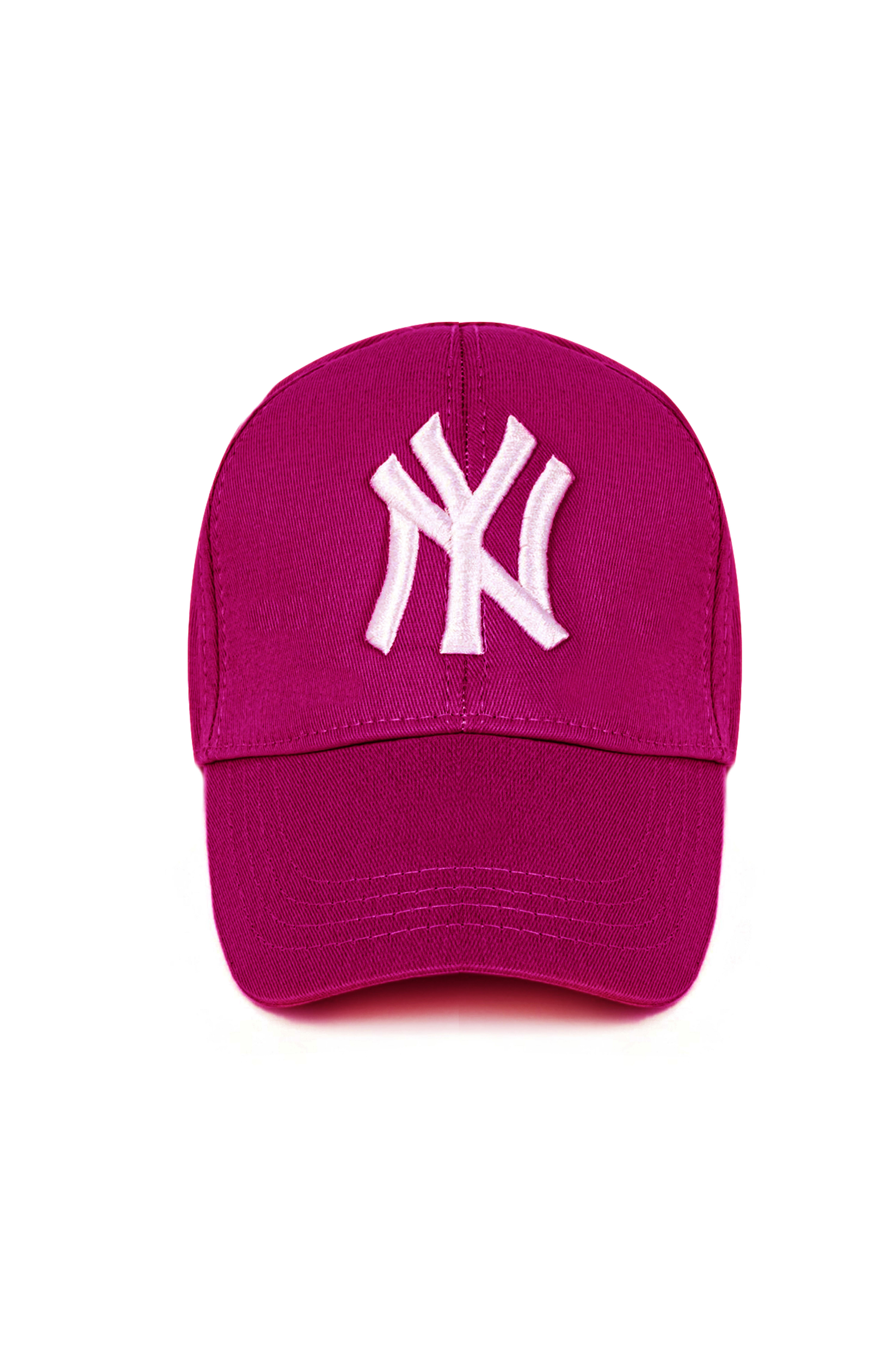 Unisex 2'li Set Bej ve Bordo Renk Ny New York Beyzbol Şapka