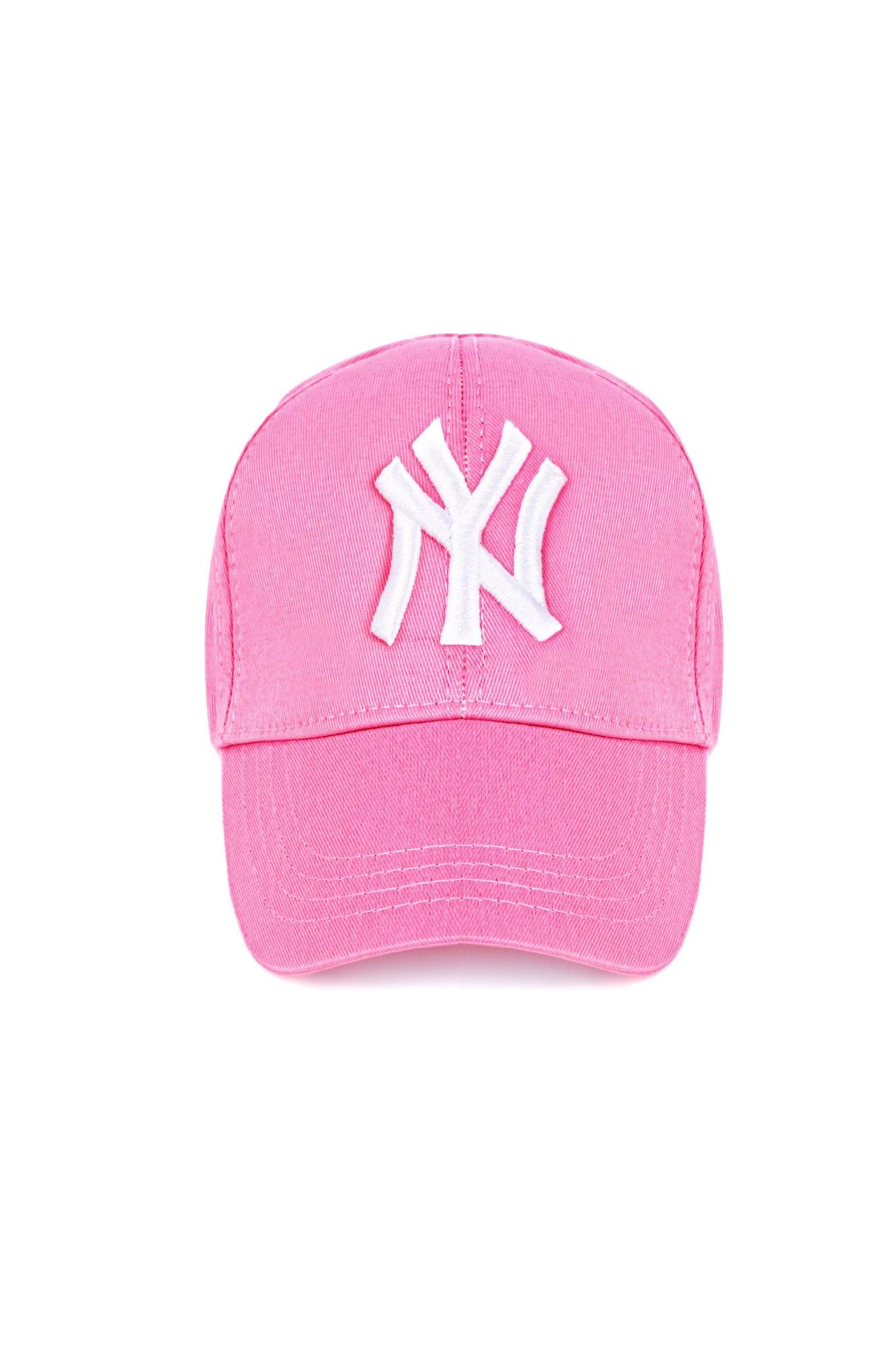 Unisex 2'li Set Pembe ve Mor Renk Ny New York Beyzbol Şapka