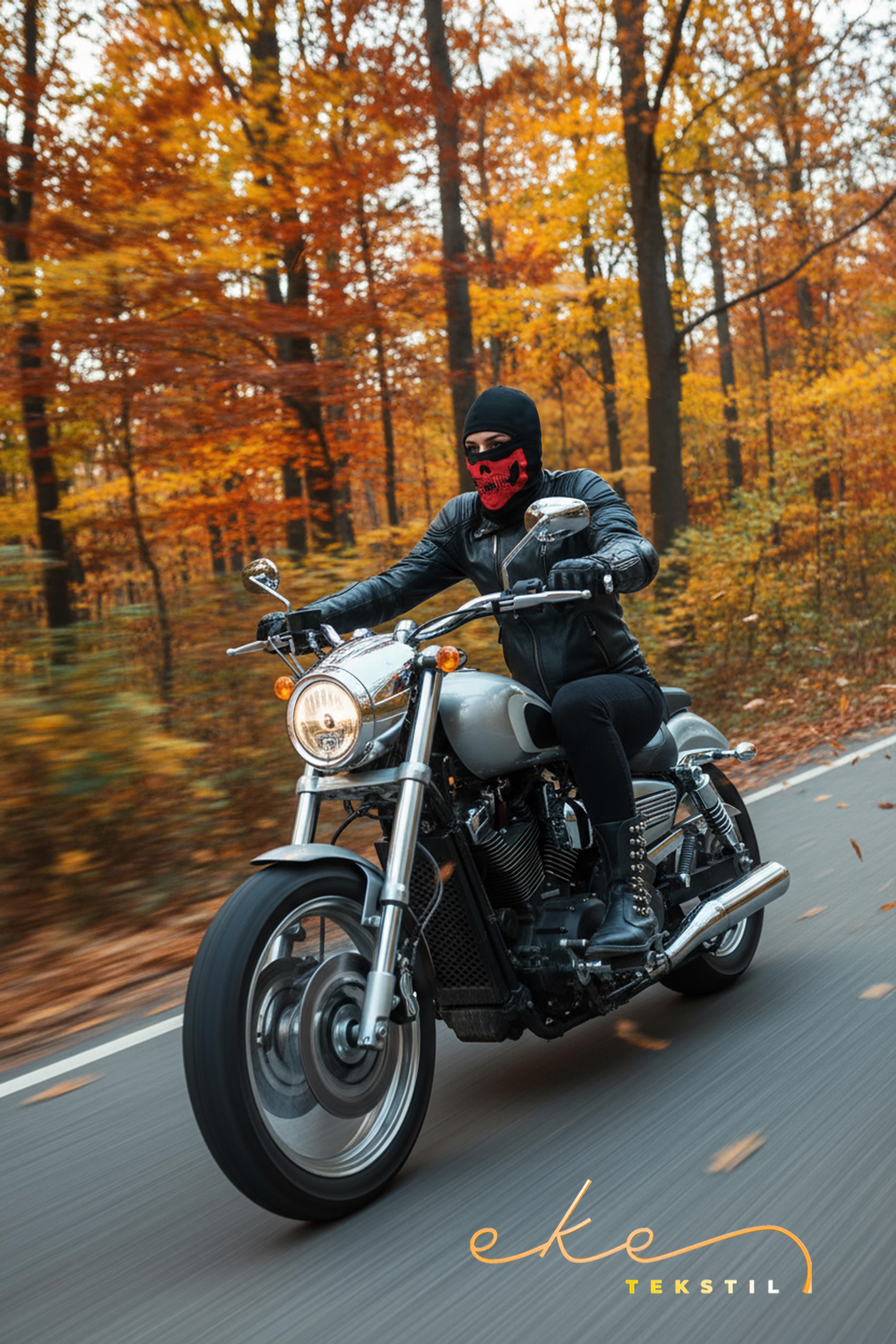 Unisex Baskılı Motorcu Termal Kar Maskesi