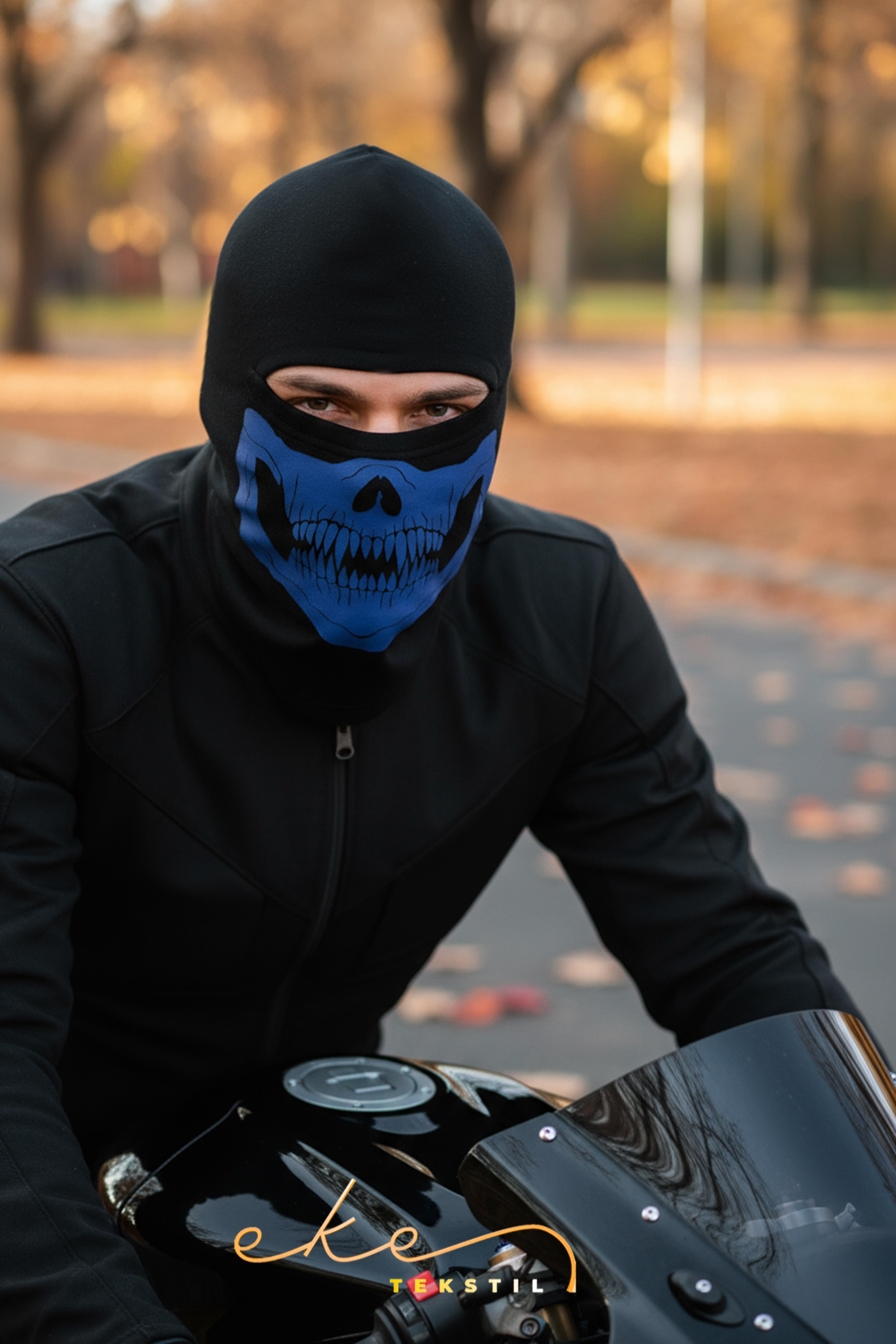 Unisex Baskılı Motorcu Termal Kar Maskesi