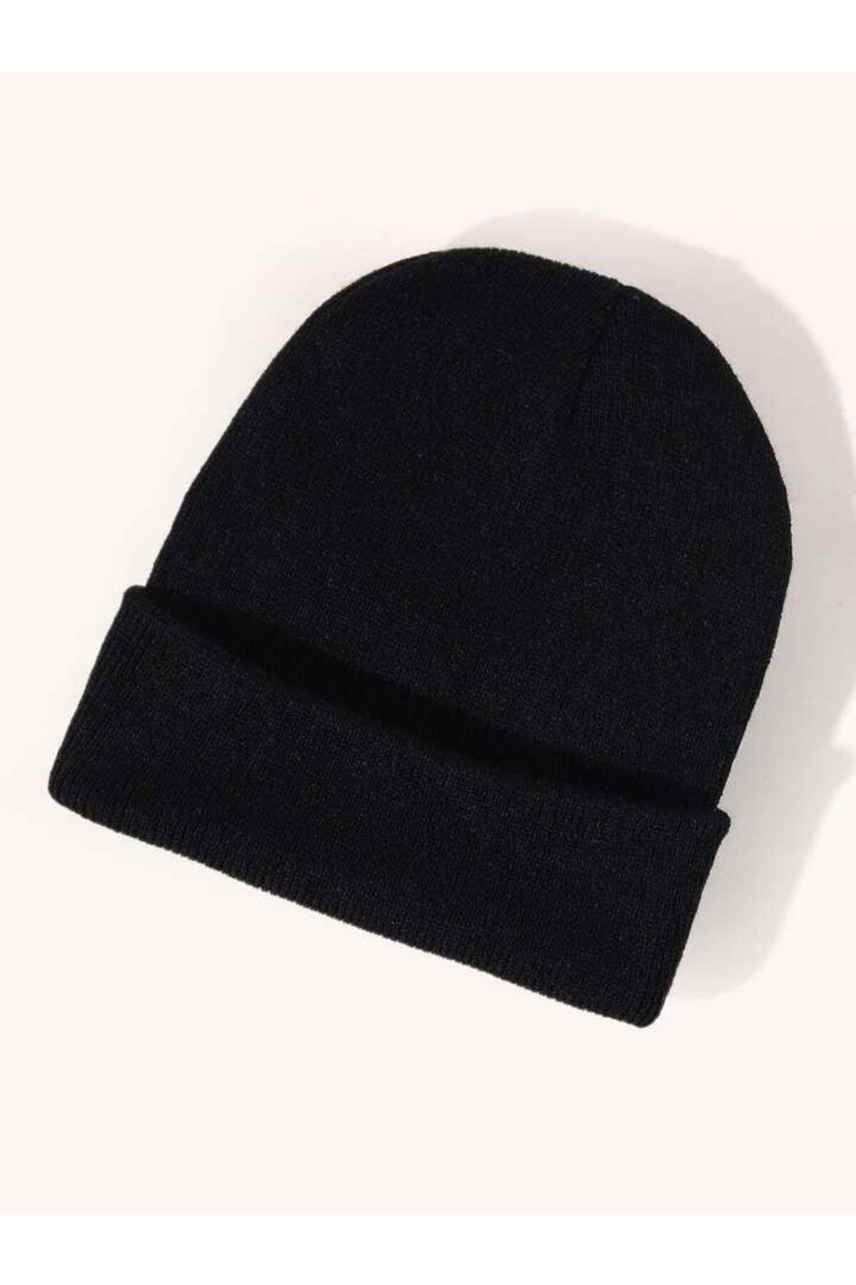 Unisex Katlamalı Kışlık Örme Bere