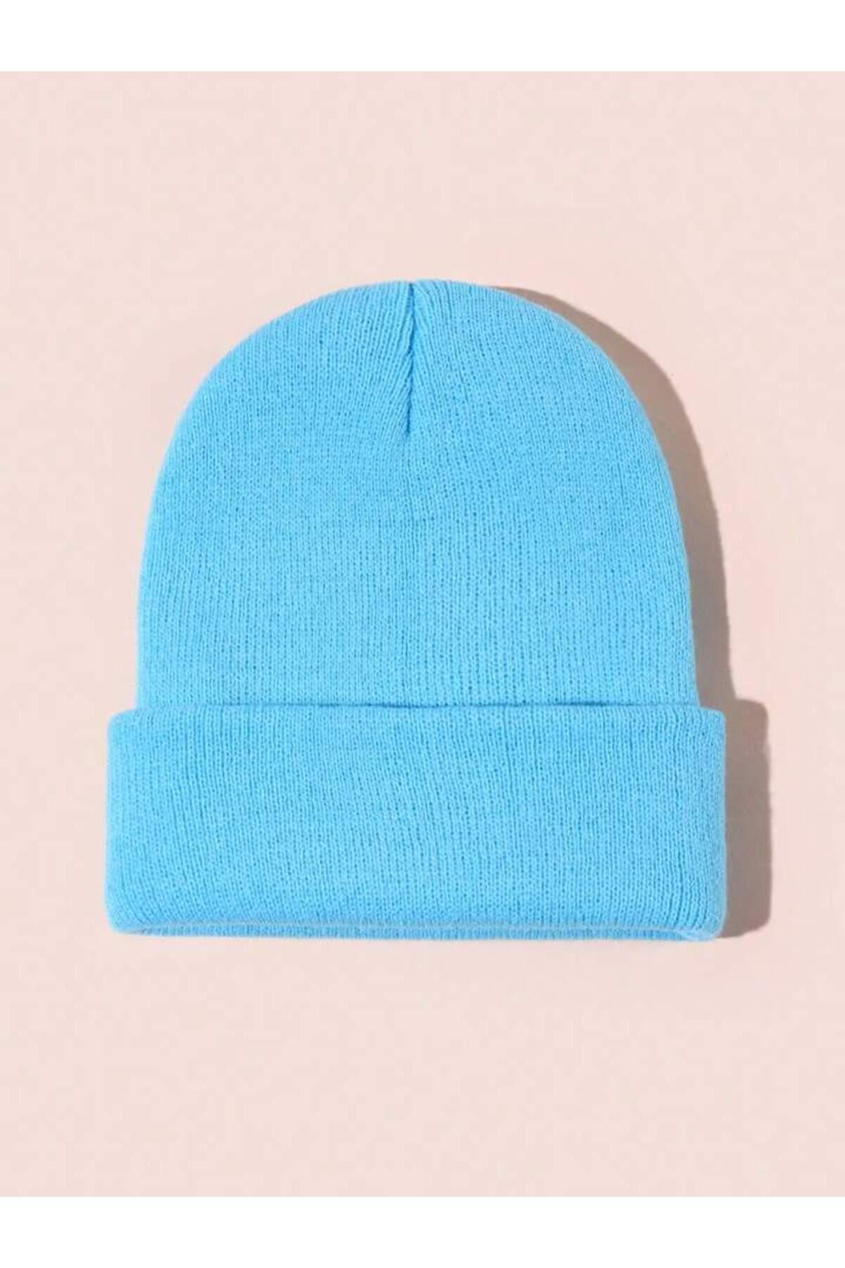 Unisex Katlamalı Kışlık Örme Bere