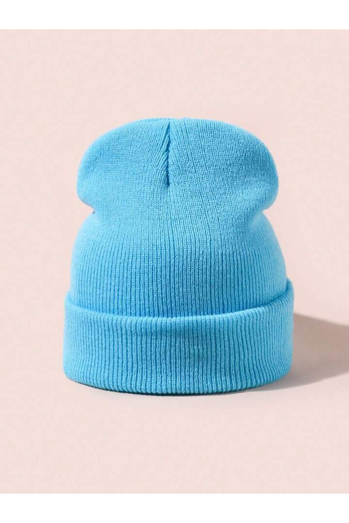 Unisex Katlamalı Kışlık Örme Bere