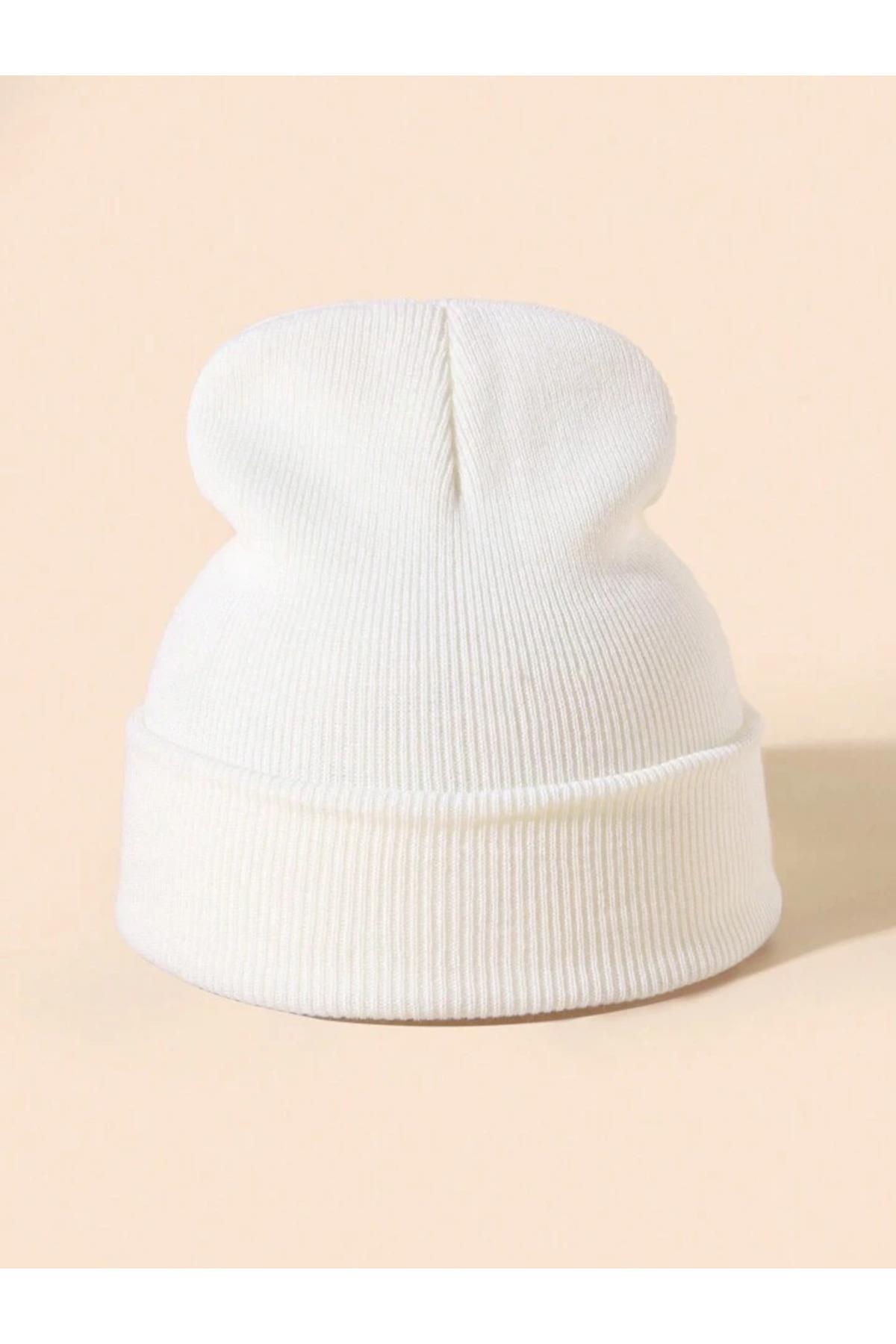 Unisex Katlamalı Kışlık Örme Bere