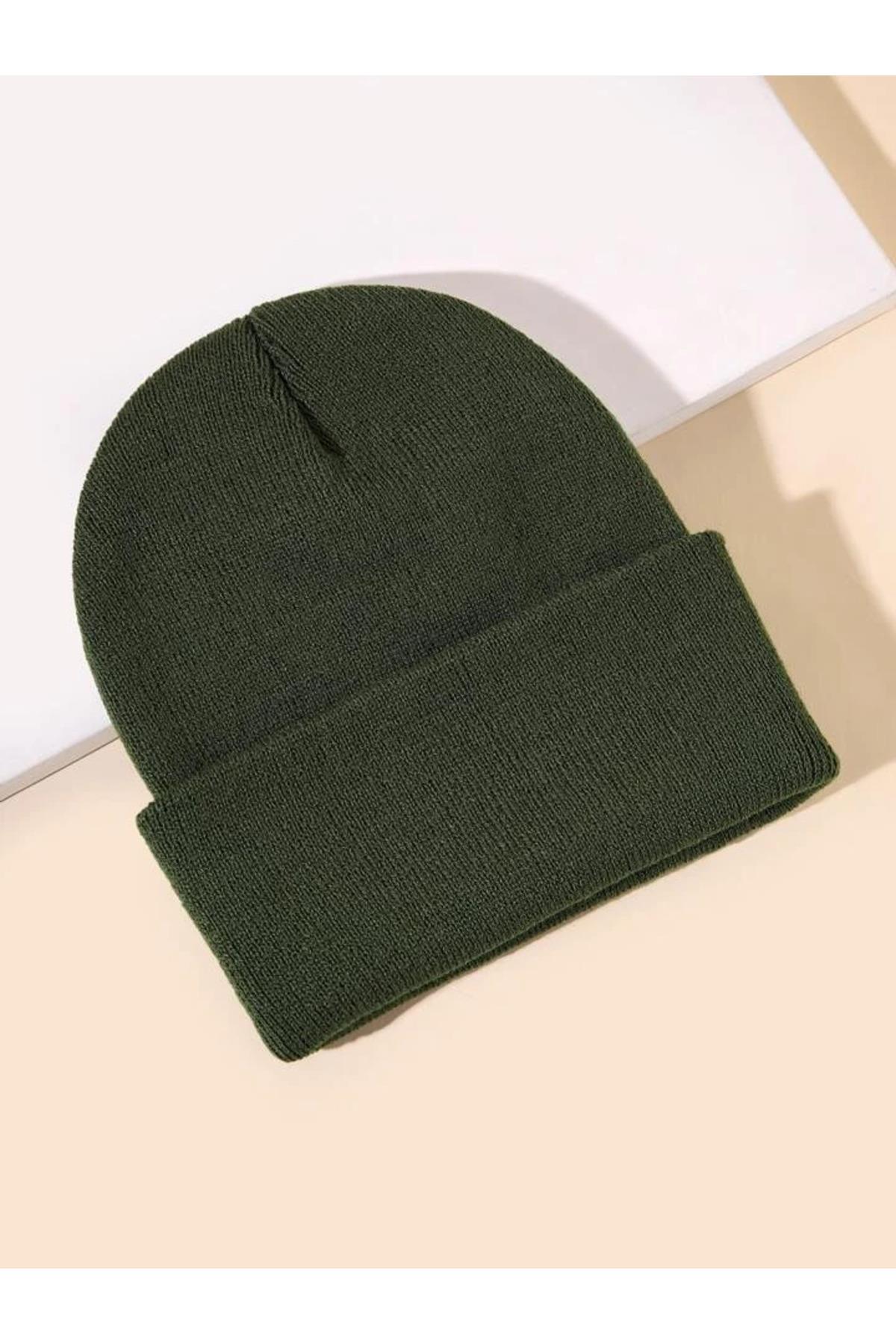 Unisex Katlamalı Kışlık Örme Bere