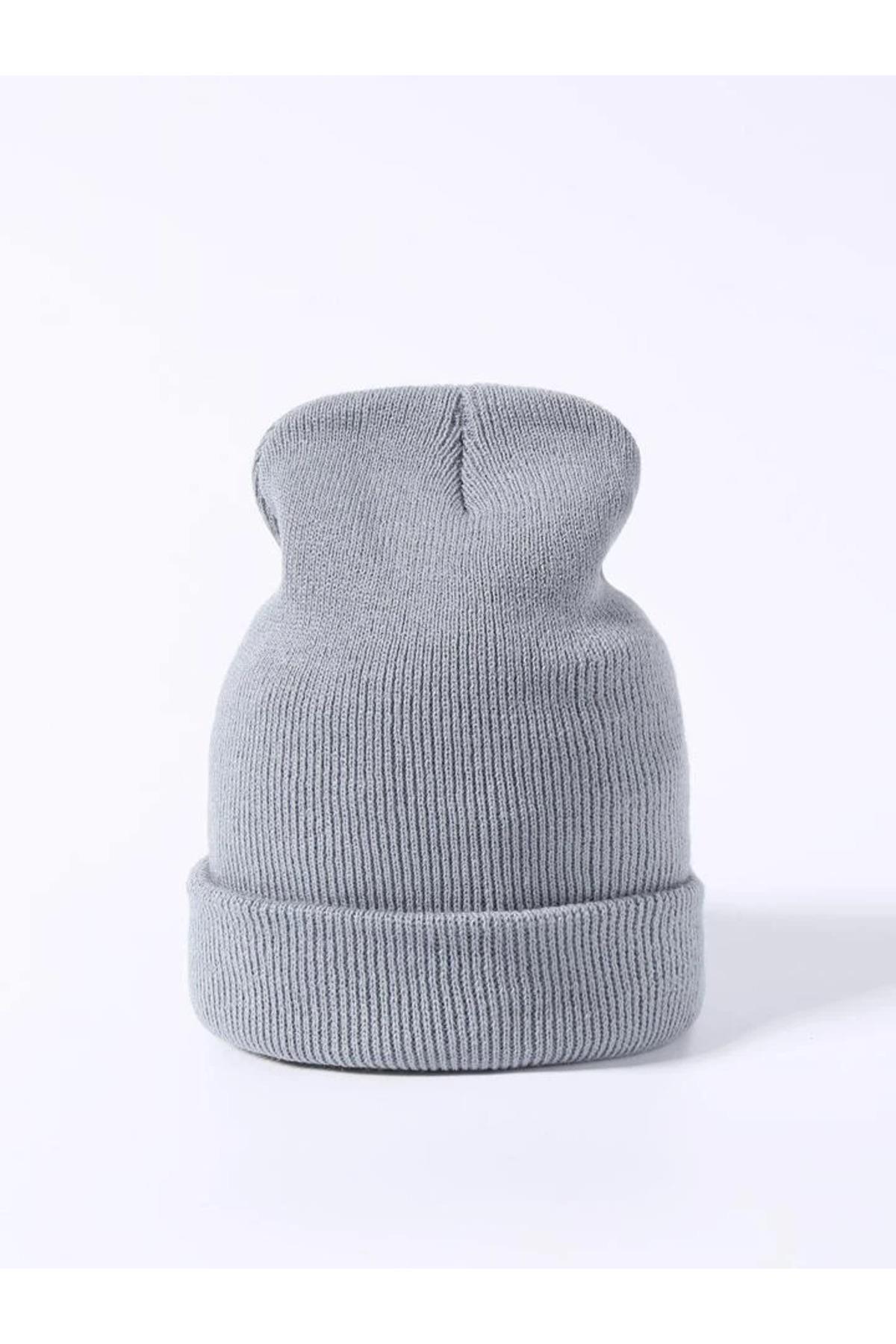 Unisex Katlamalı Kışlık Örme Bere