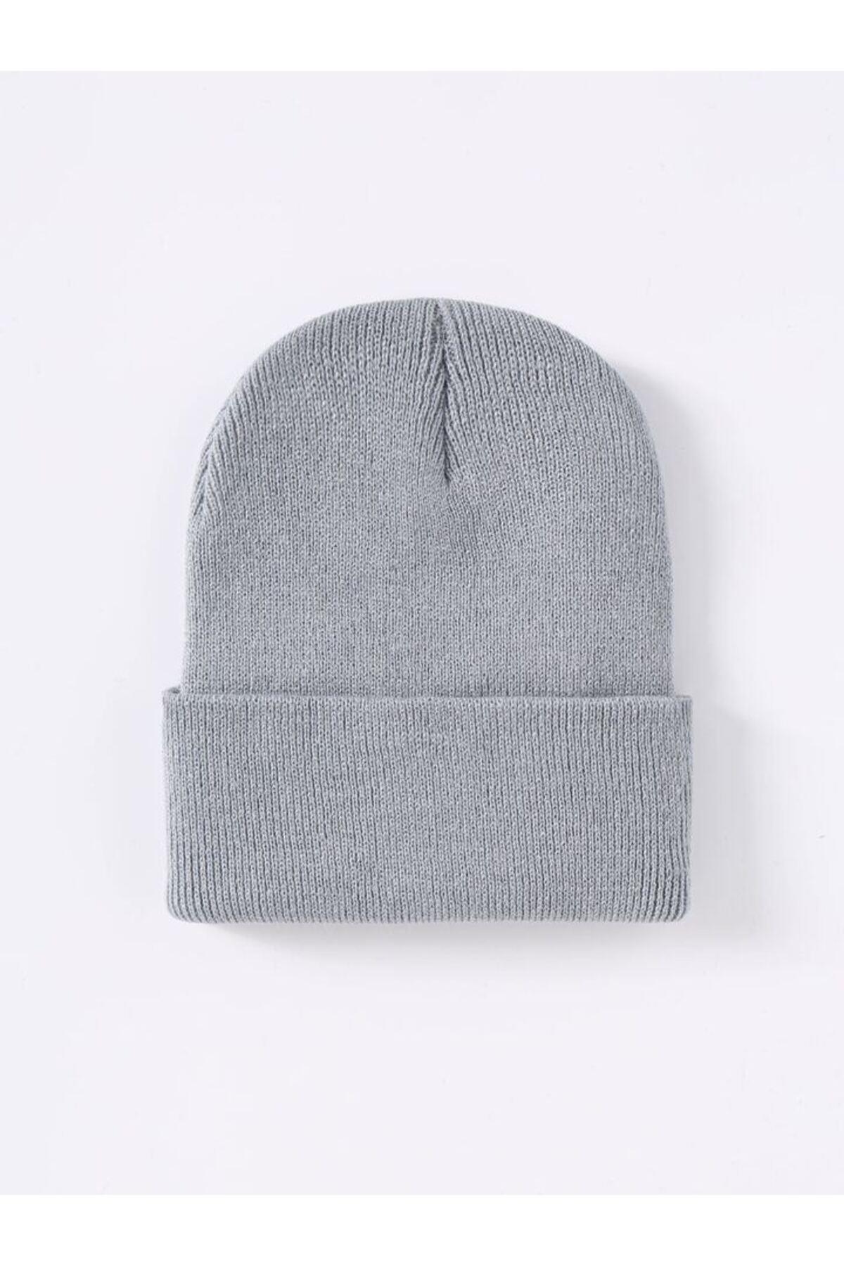 Unisex Katlamalı Kışlık Örme Bere