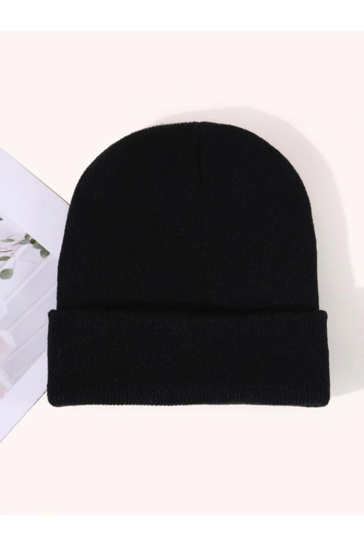 Unisex Katlamalı Kışlık Örme Bere