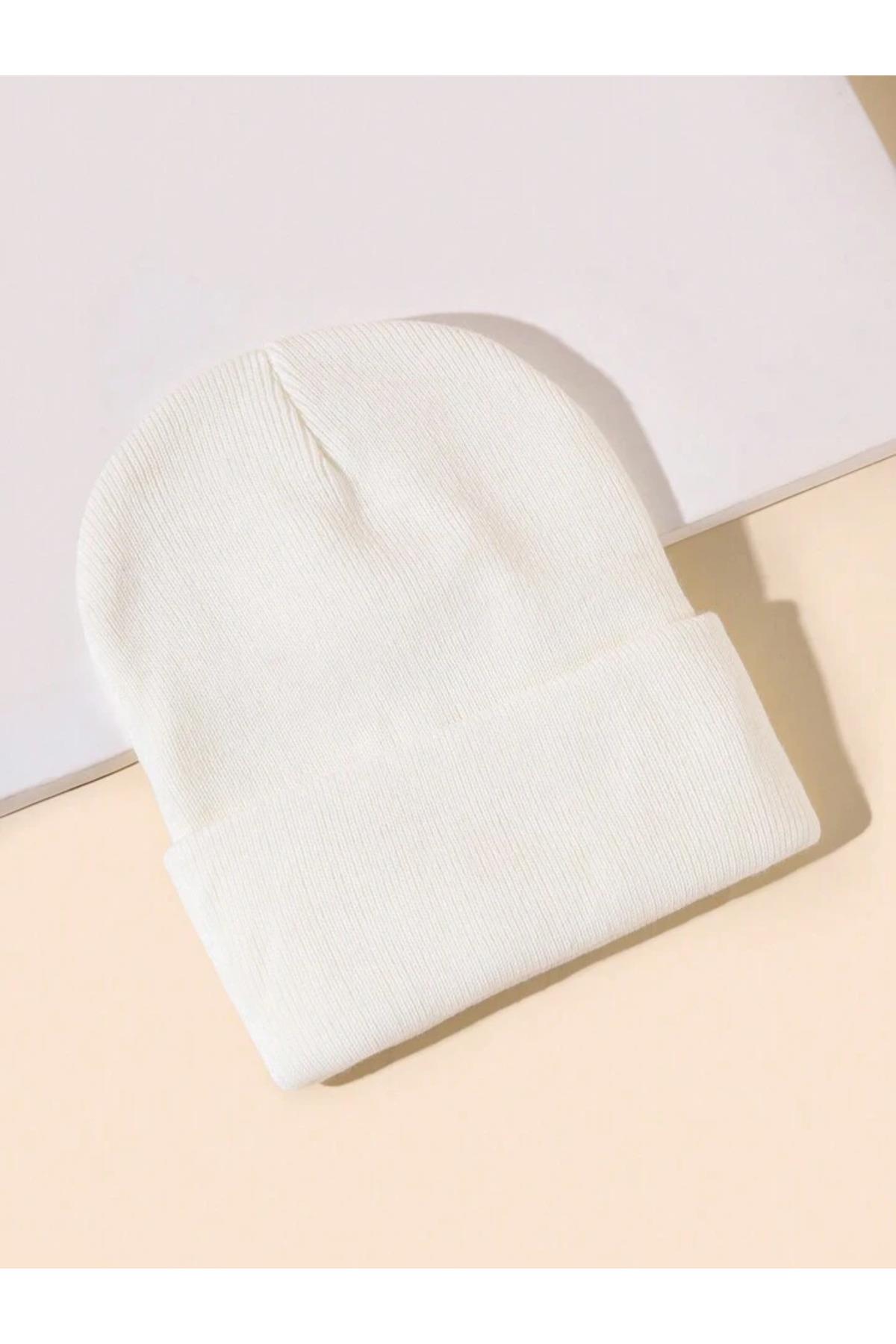 Unisex Katlamalı Kışlık Örme Bere