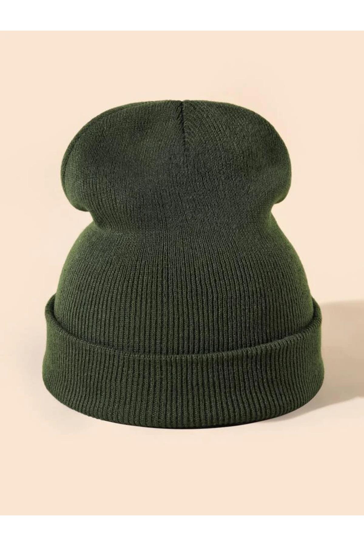 Unisex Katlamalı Kışlık Örme Bere