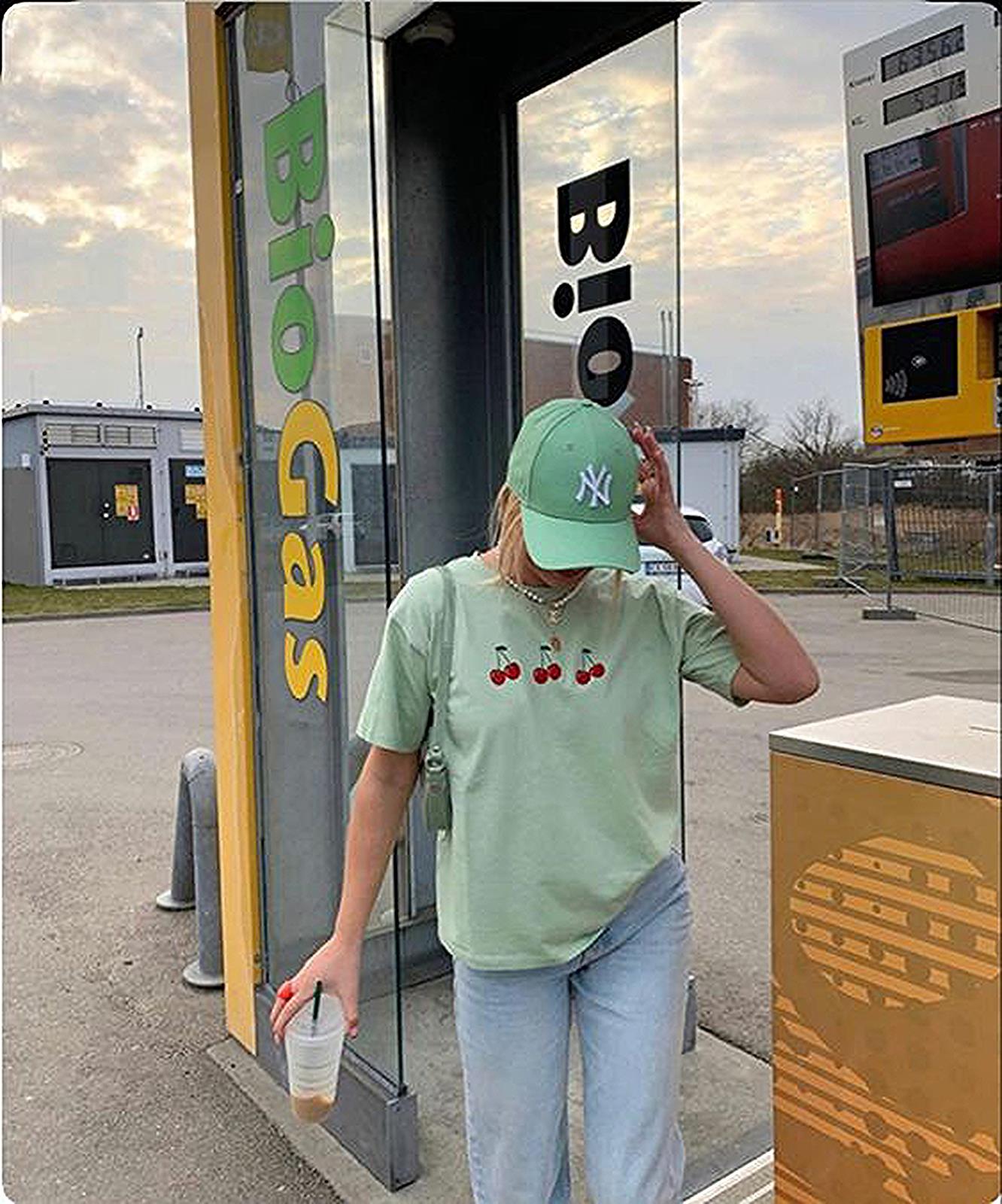 Unisex Mint Yeşili Renk Beyaz Logo Beyzbol Ny New York Şapka
