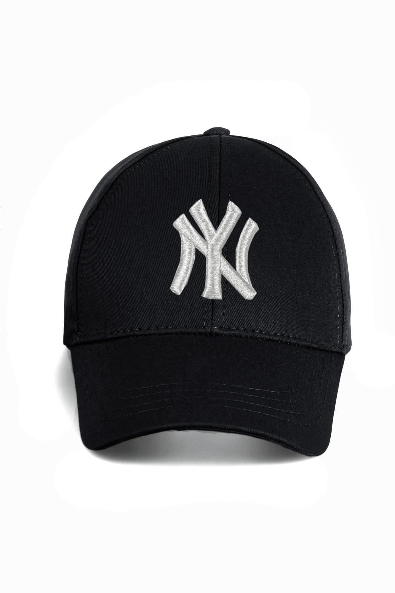 Unisex Siyah Renk Beyaz Logo Beyzbol Ny New York Şapka