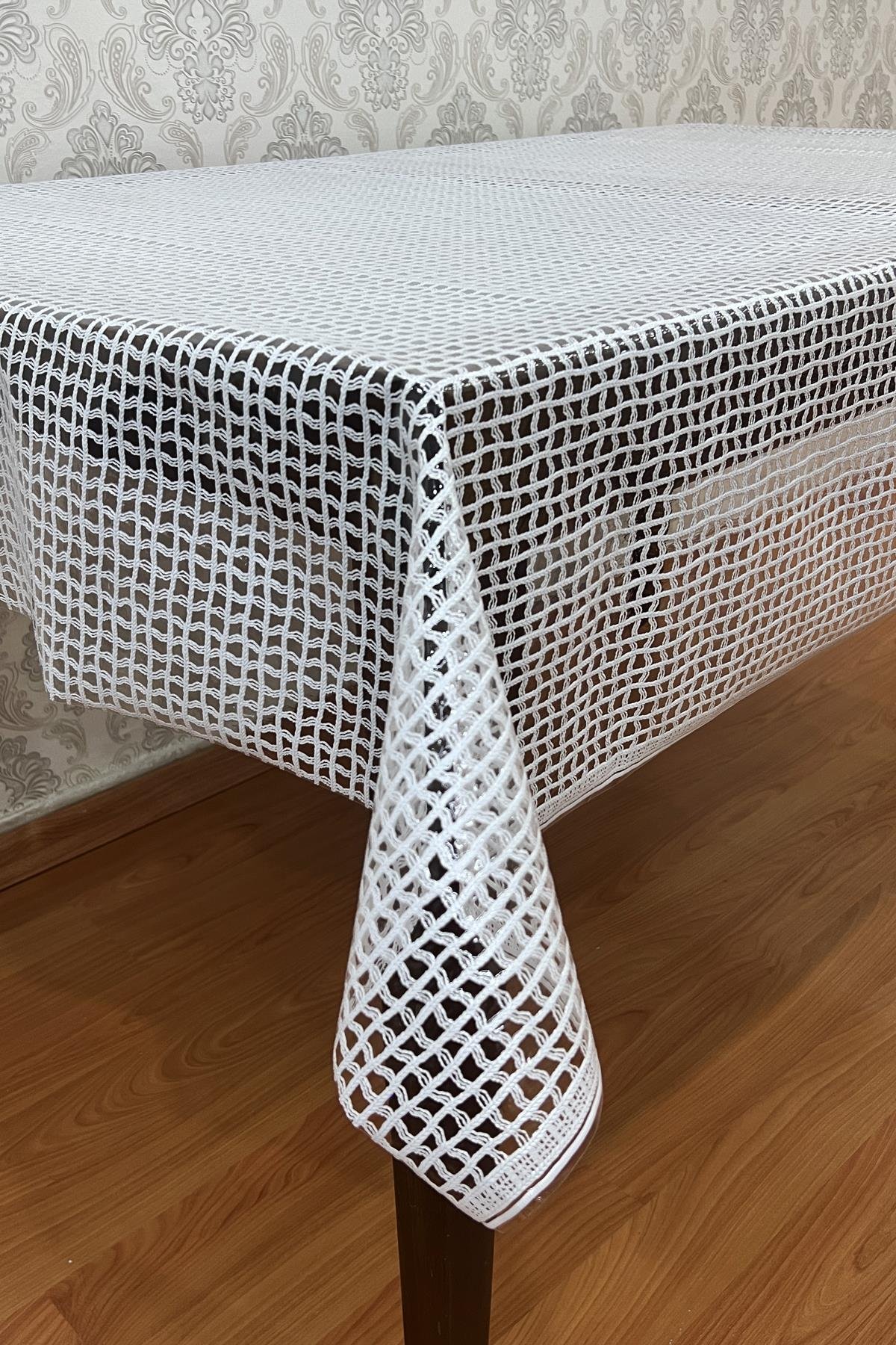 Pvc Şeffaf kaplamalı masa örtüsü Hasır_1032-B