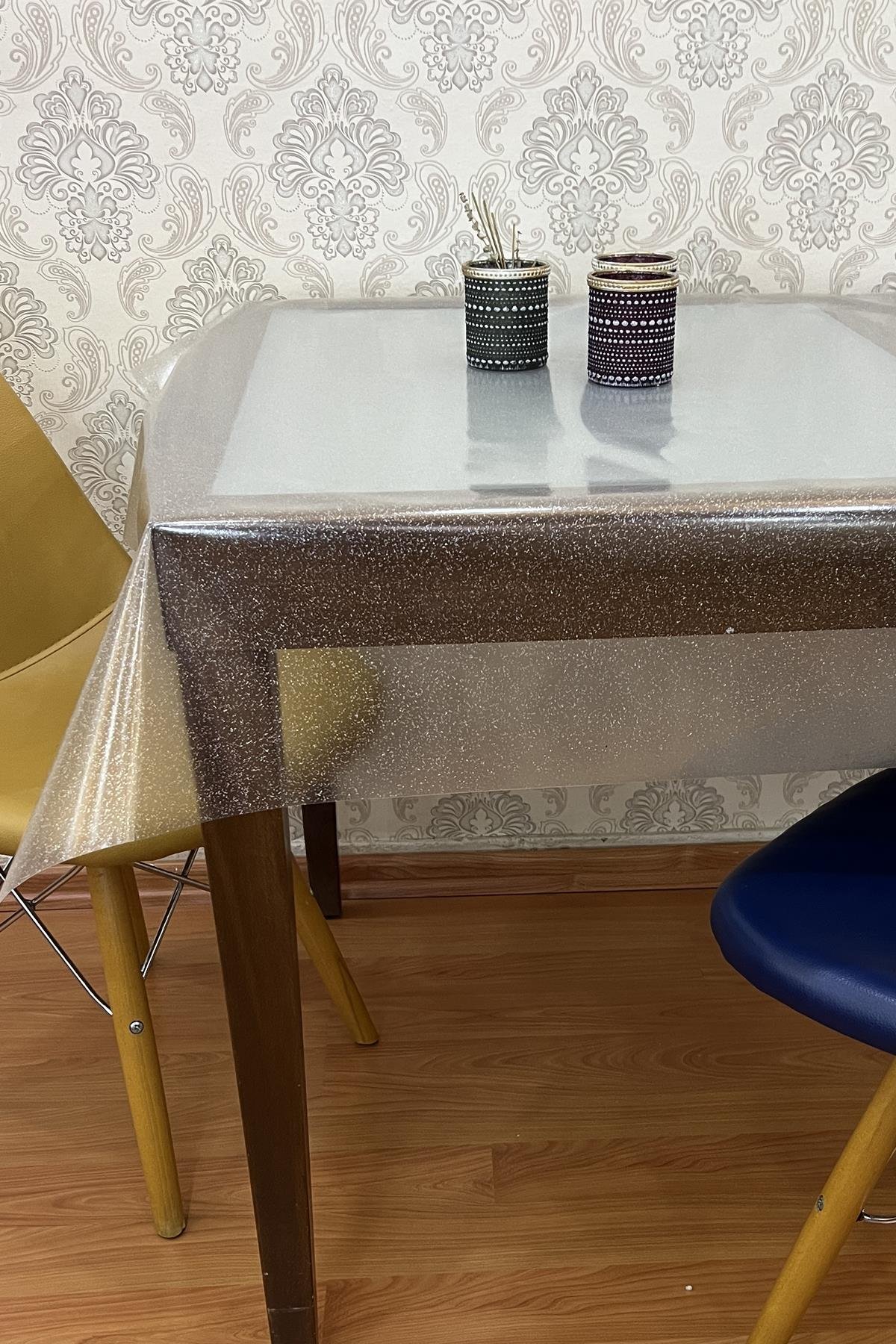 Pvc simli şeffaf Silinebilir Muşamba Masa Örtüsü_001
