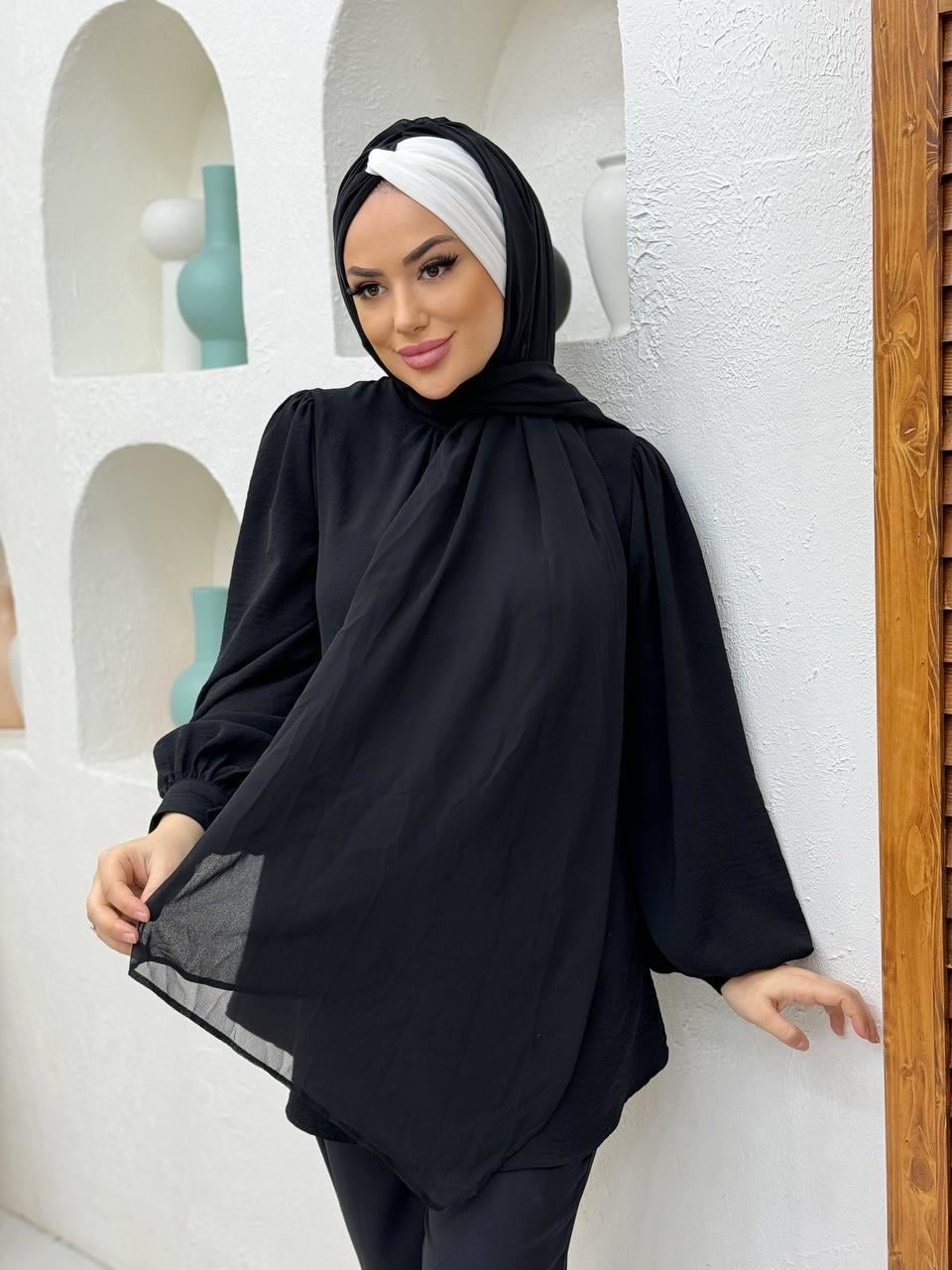 BONE ŞAL SİYAH  BEYAZ
