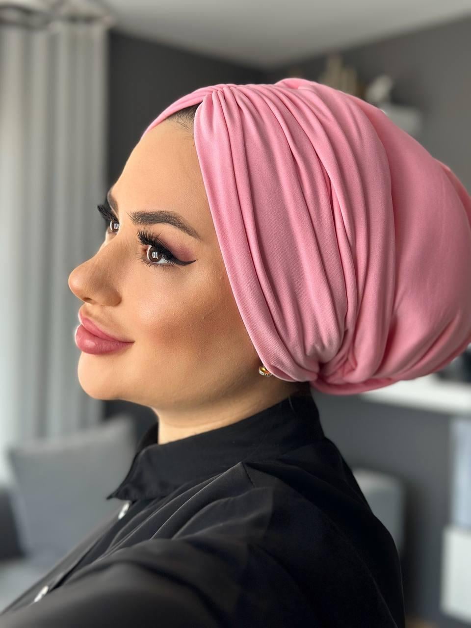 DRAPE DOLGULU BONE AÇIK PEMBE