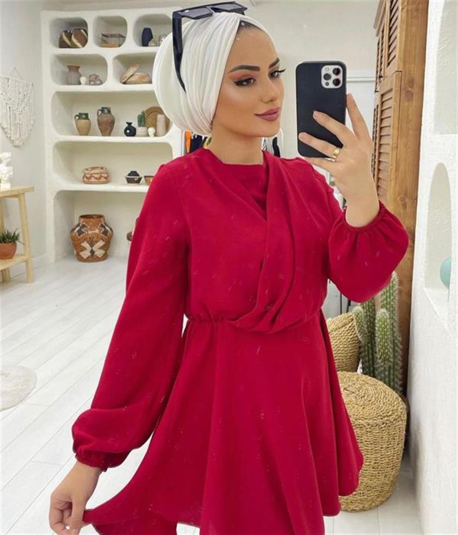 DRAPE DOLGULU BONE BEYAZ