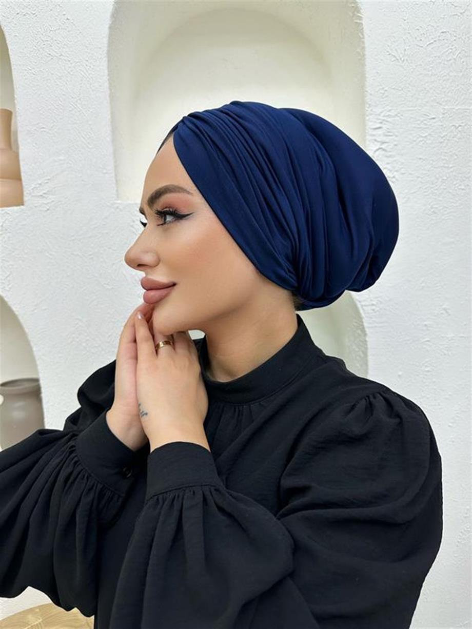 DRAPE DOLGULU BONE LACİVERT