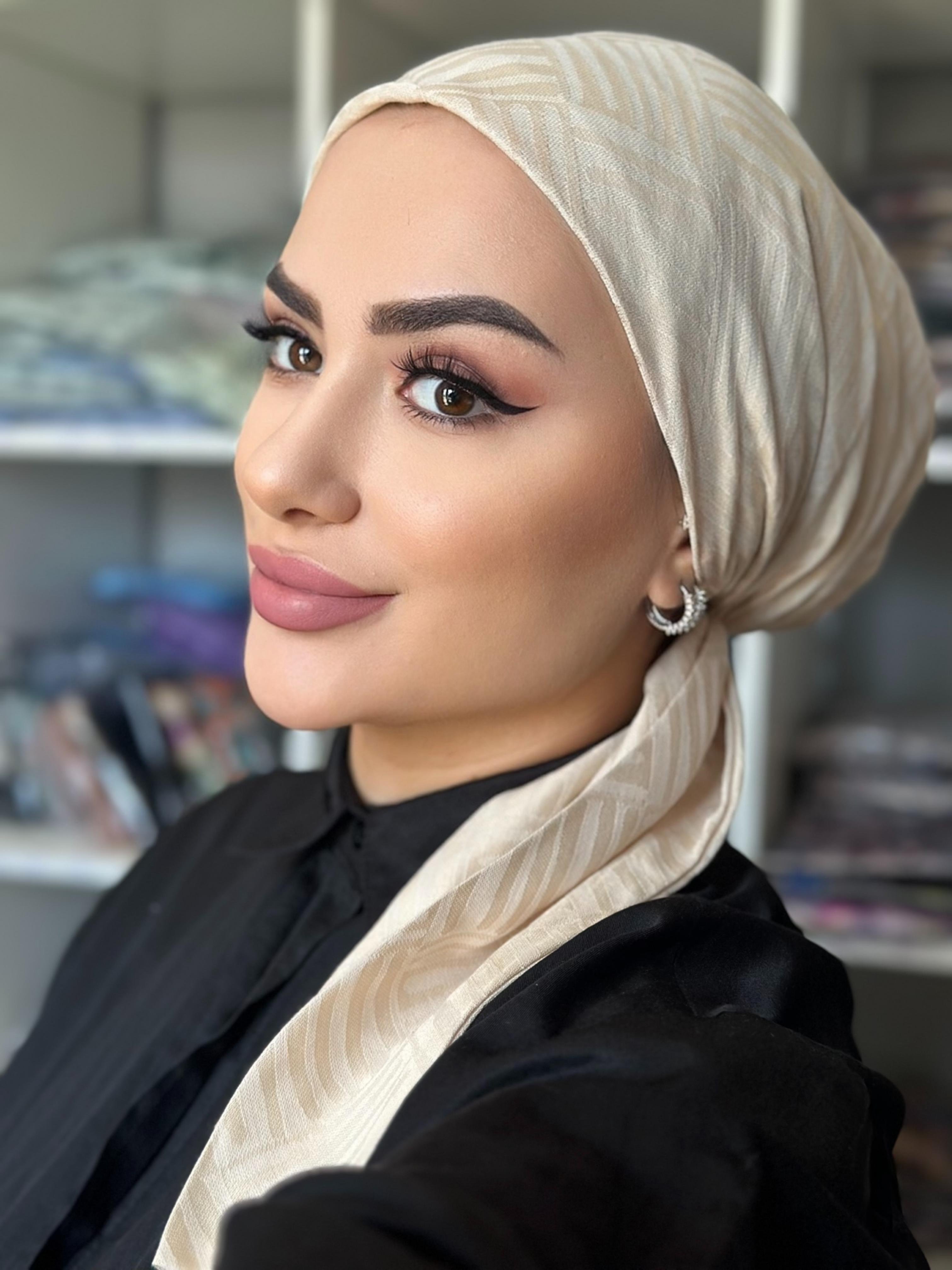 TREND ŞAL İMANNOR ( kare desen ) bej