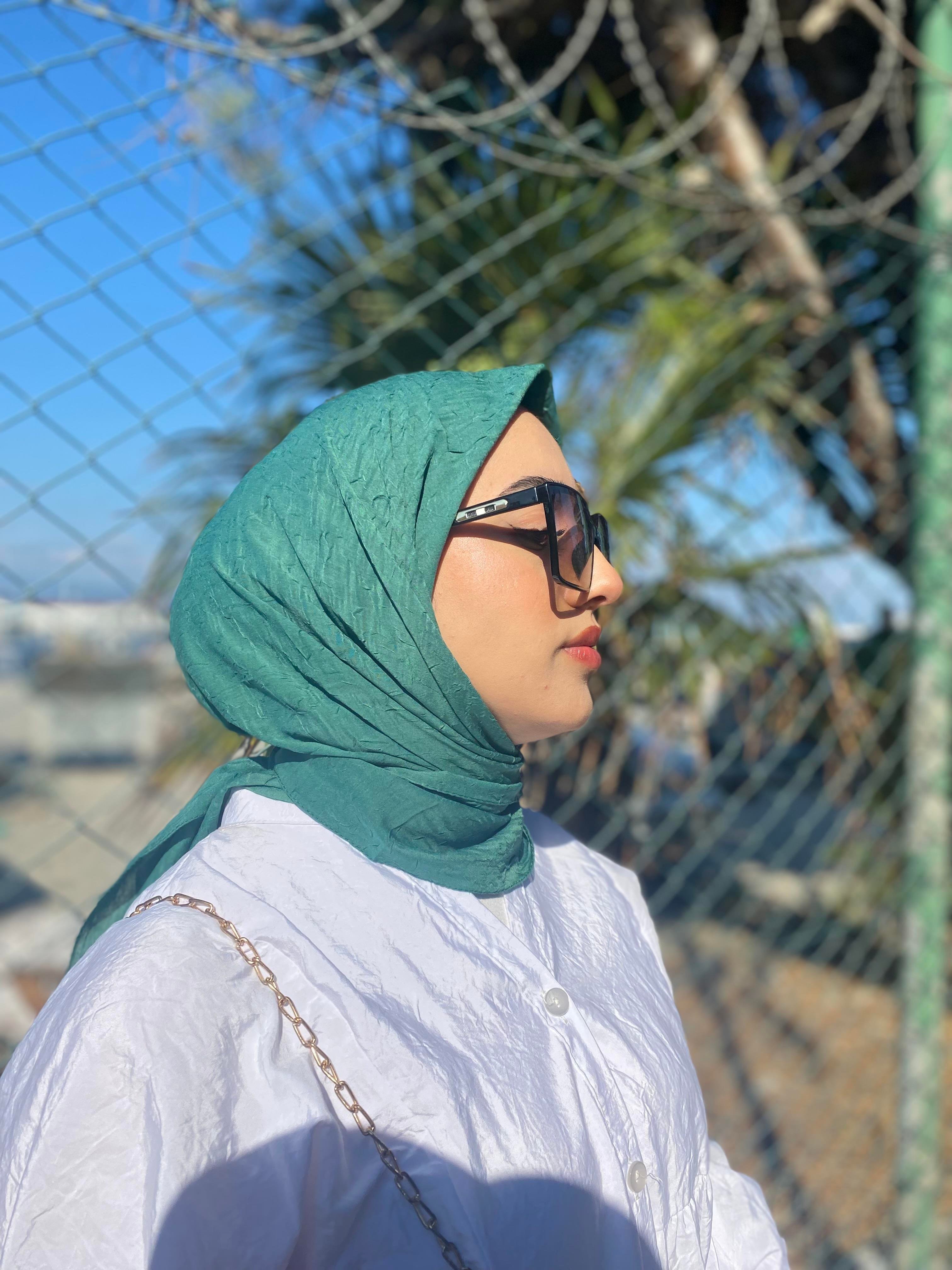 Bambu kraş eşarp çam yeşili