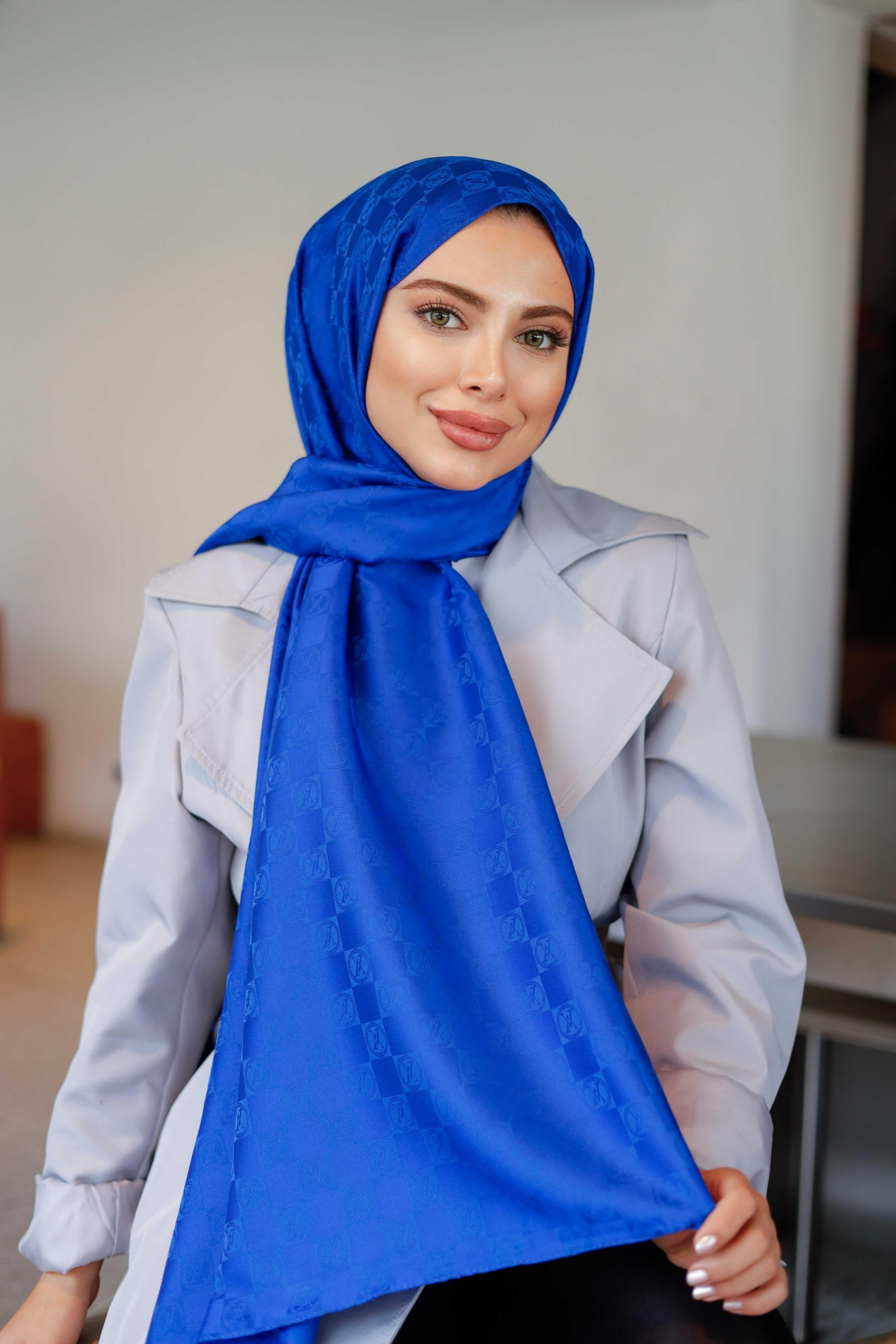 DAMA DESEN SAKS MAVİ