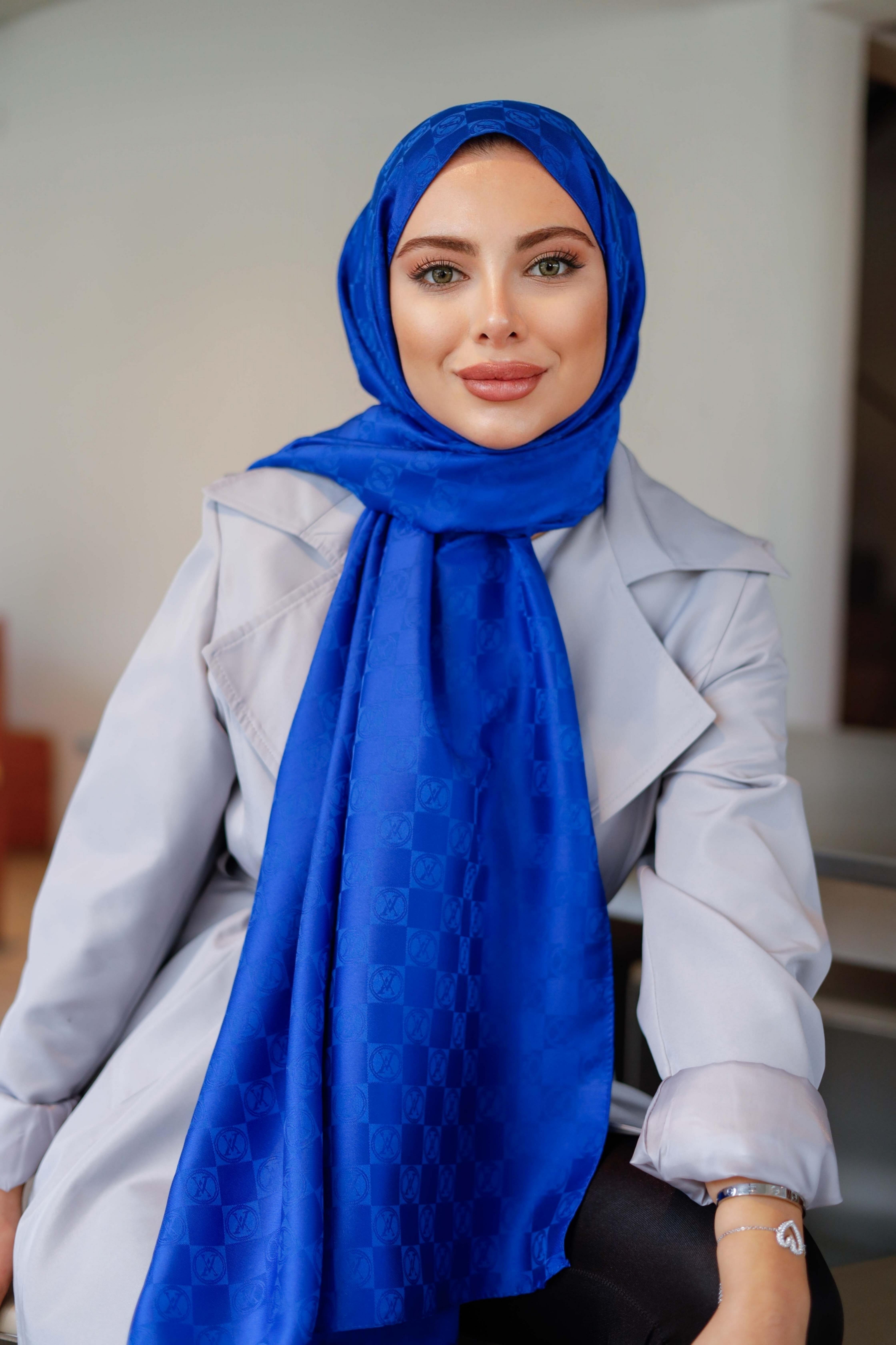 DAMA DESEN SAKS MAVİ