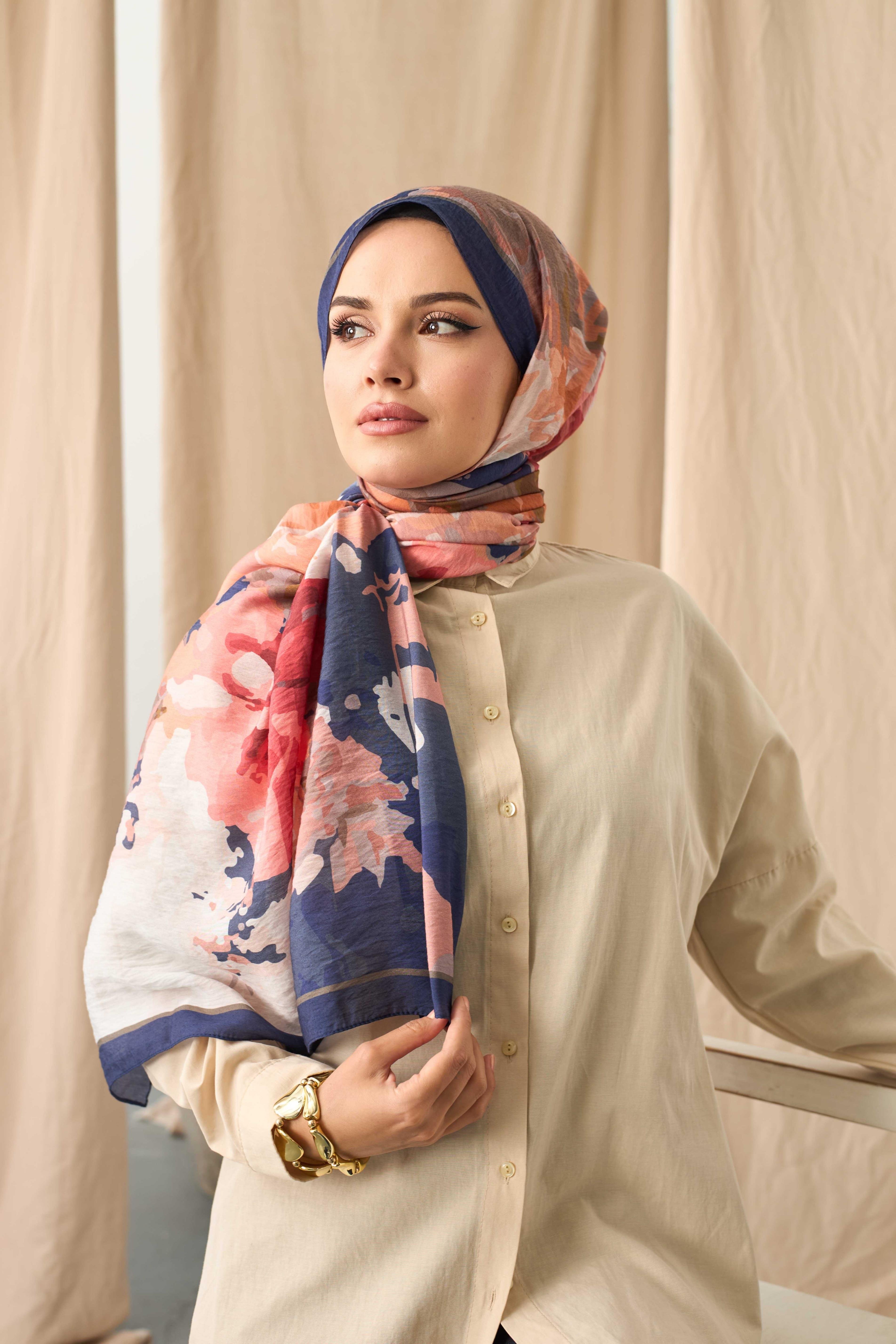 DESENLİ MODAL ŞAL LACİ/MERCAN/