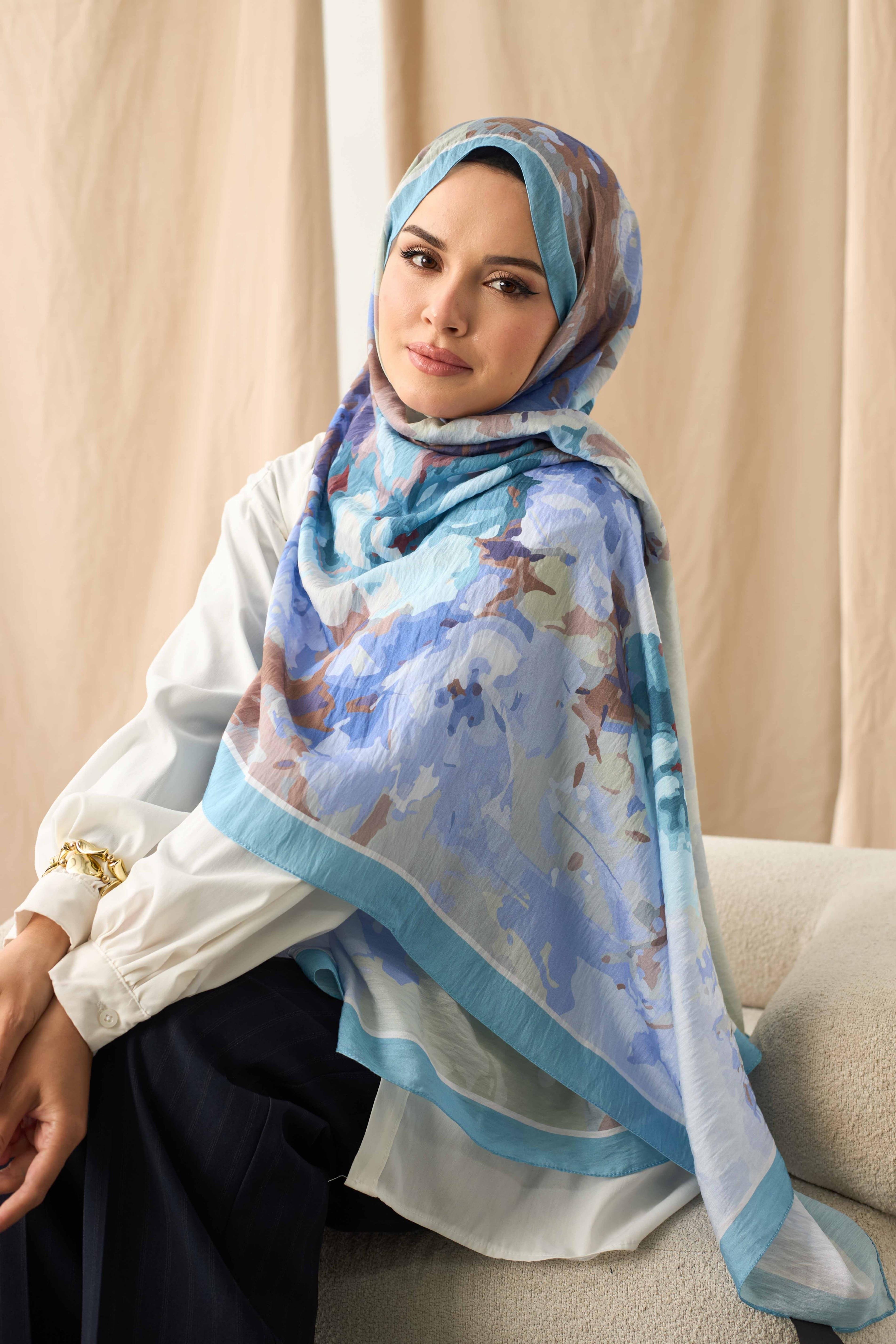 DESENLİ MODAL ŞAL MAVİ/LİLA