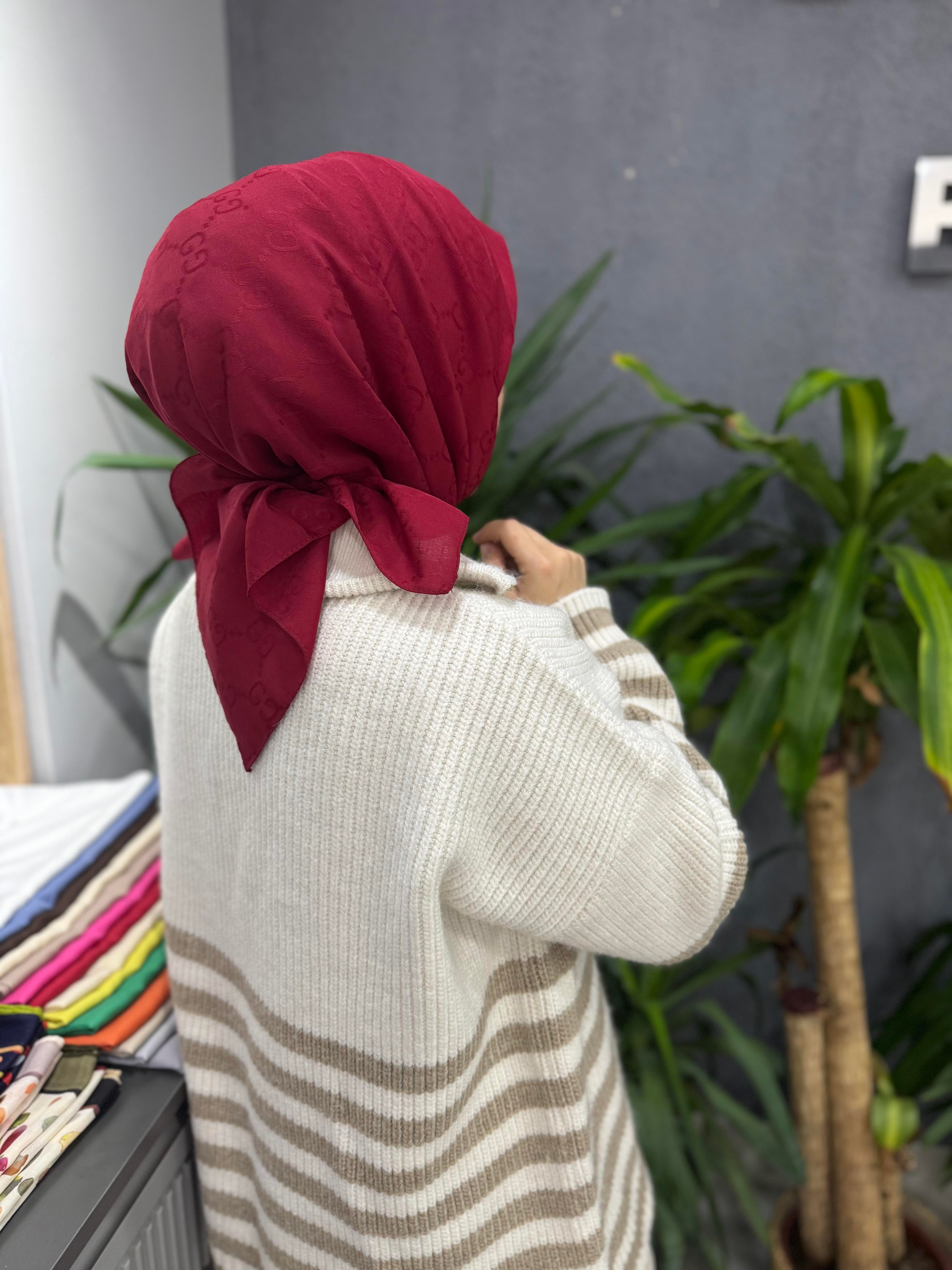 G DESEN EŞARP BORDO