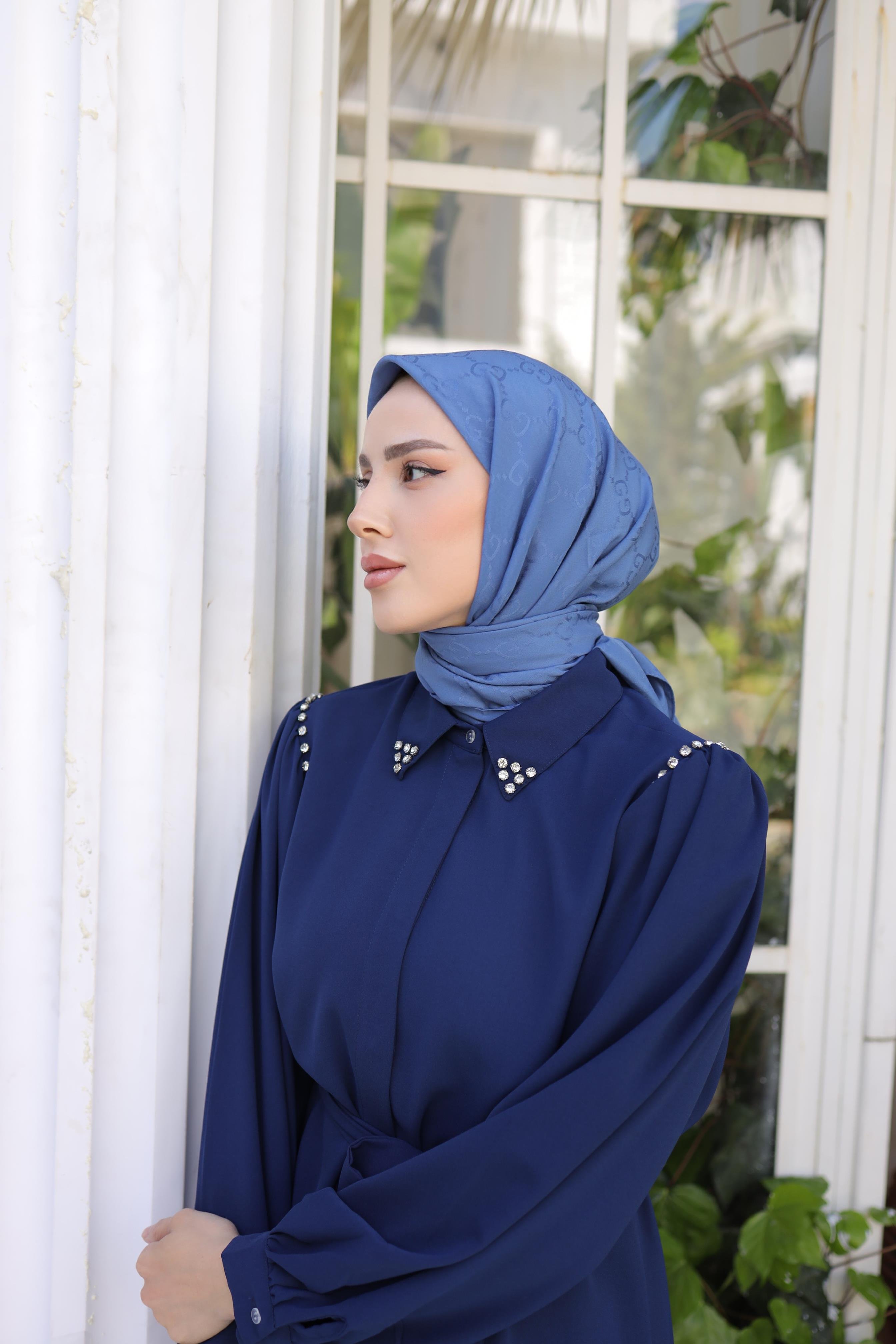 G DESEN EŞARP İNDİGO