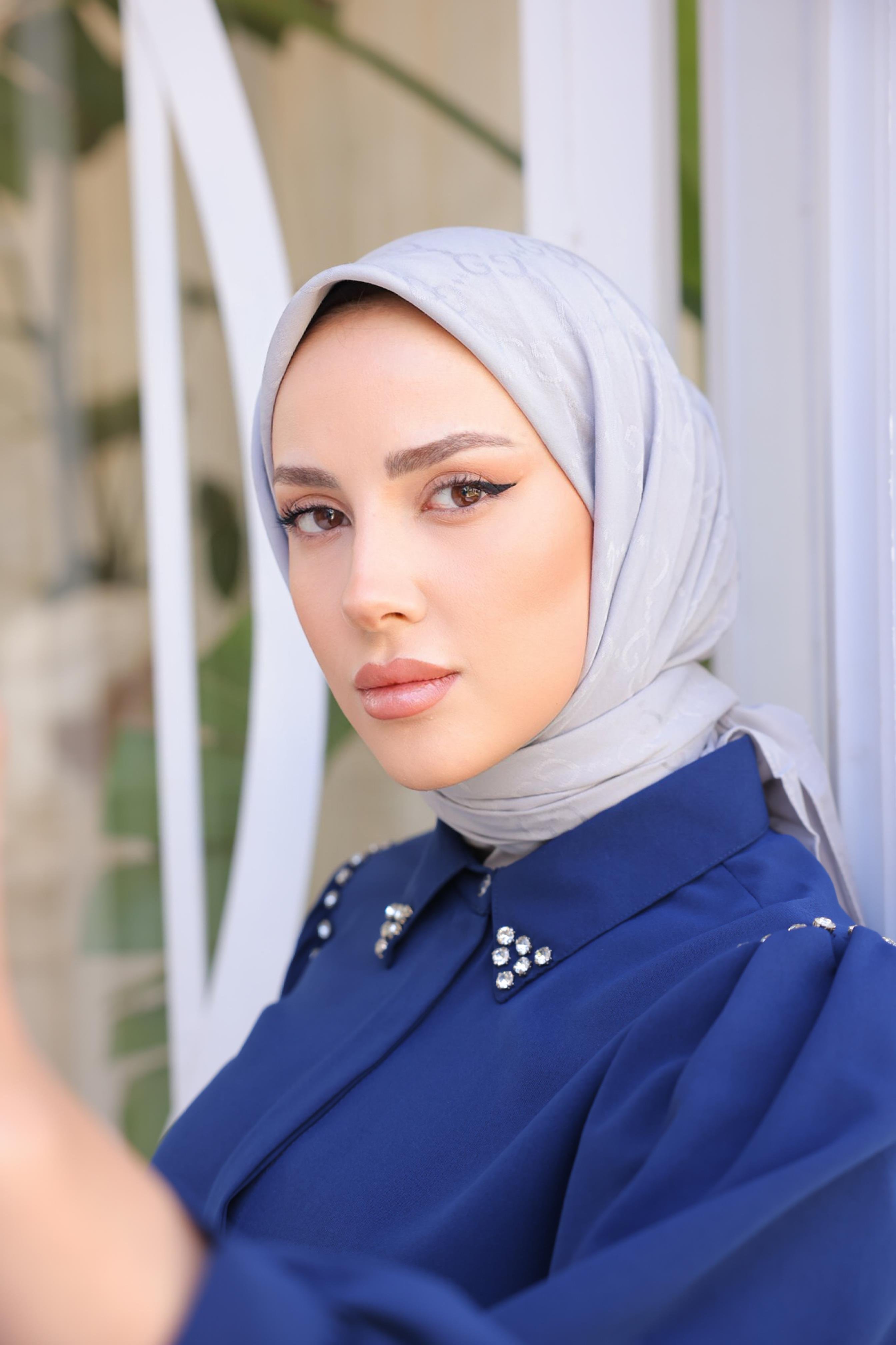 G DESEN EŞARP KÜLLÜ GRİ