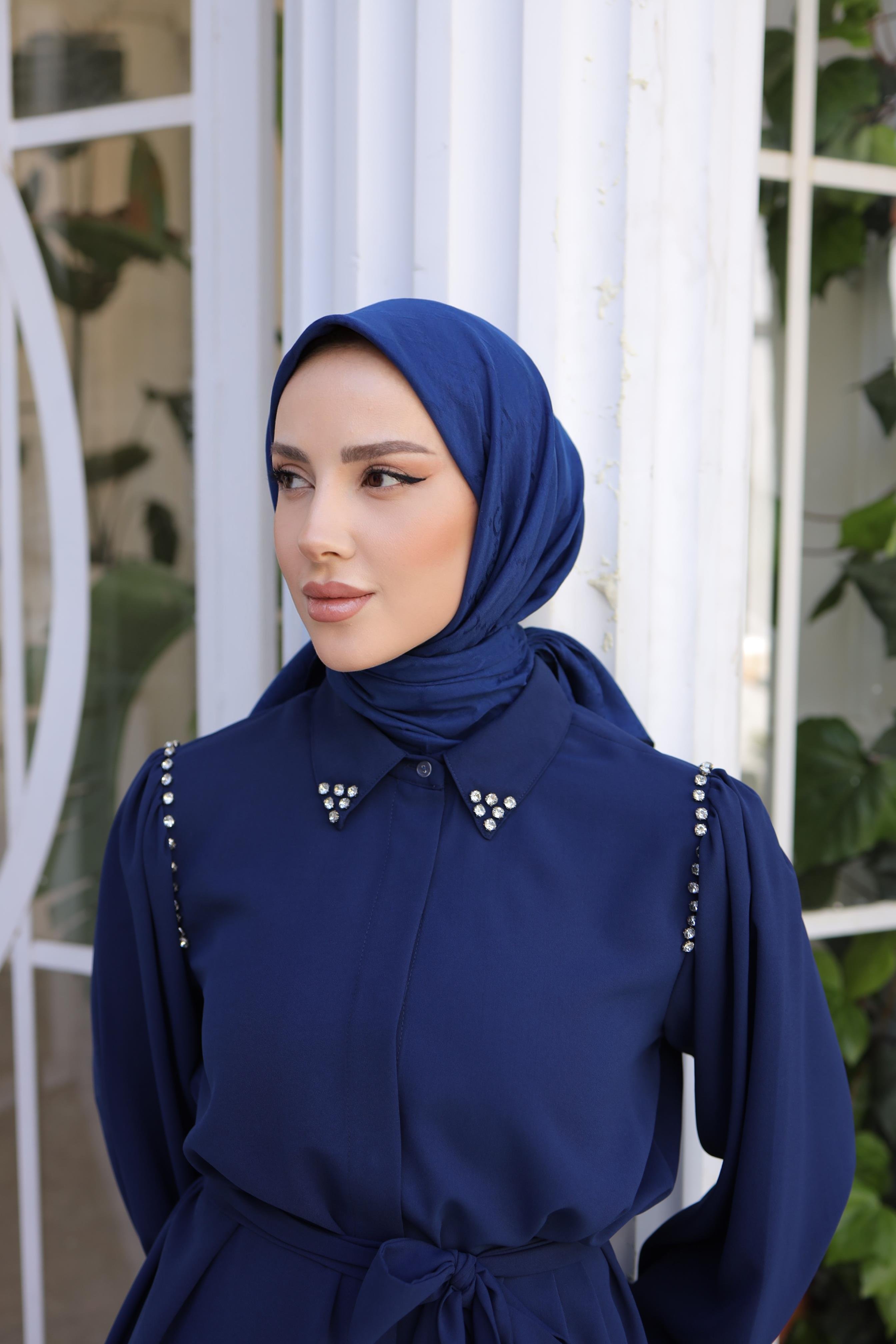 G DESEN EŞARP LACİVERT