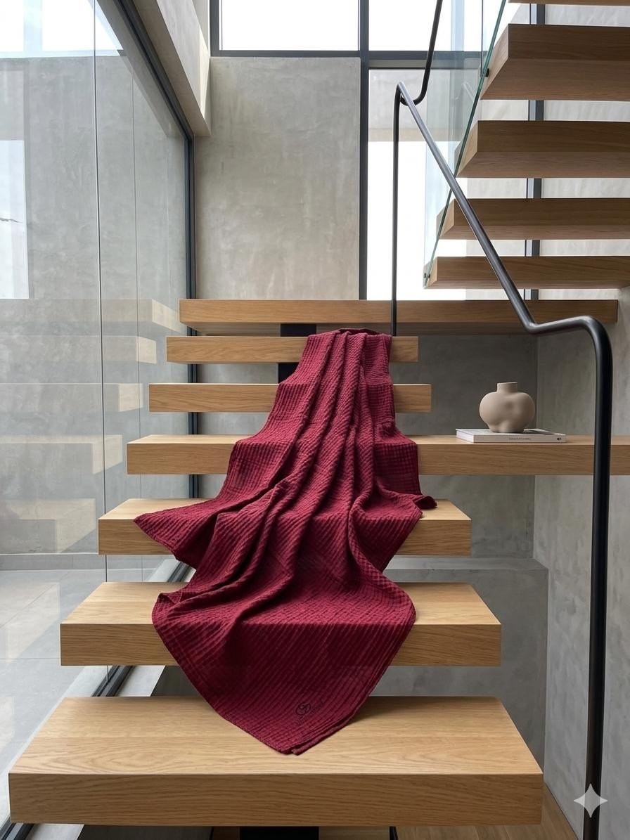 MÜSLİN ŞAL BORDO