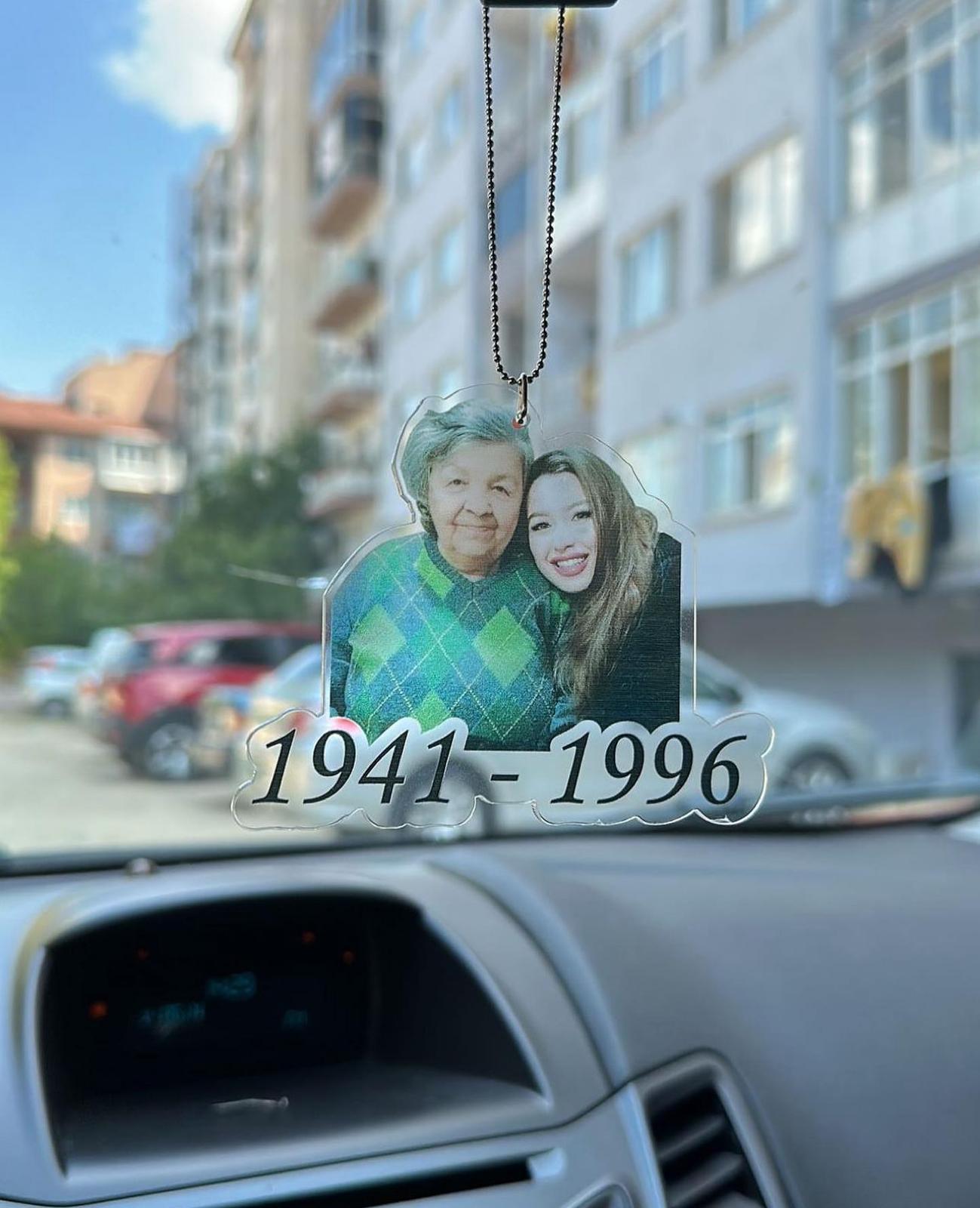 Fotoğraflı Şeffaf Kişiye Özel Araç Dikiz Aynası Süsü