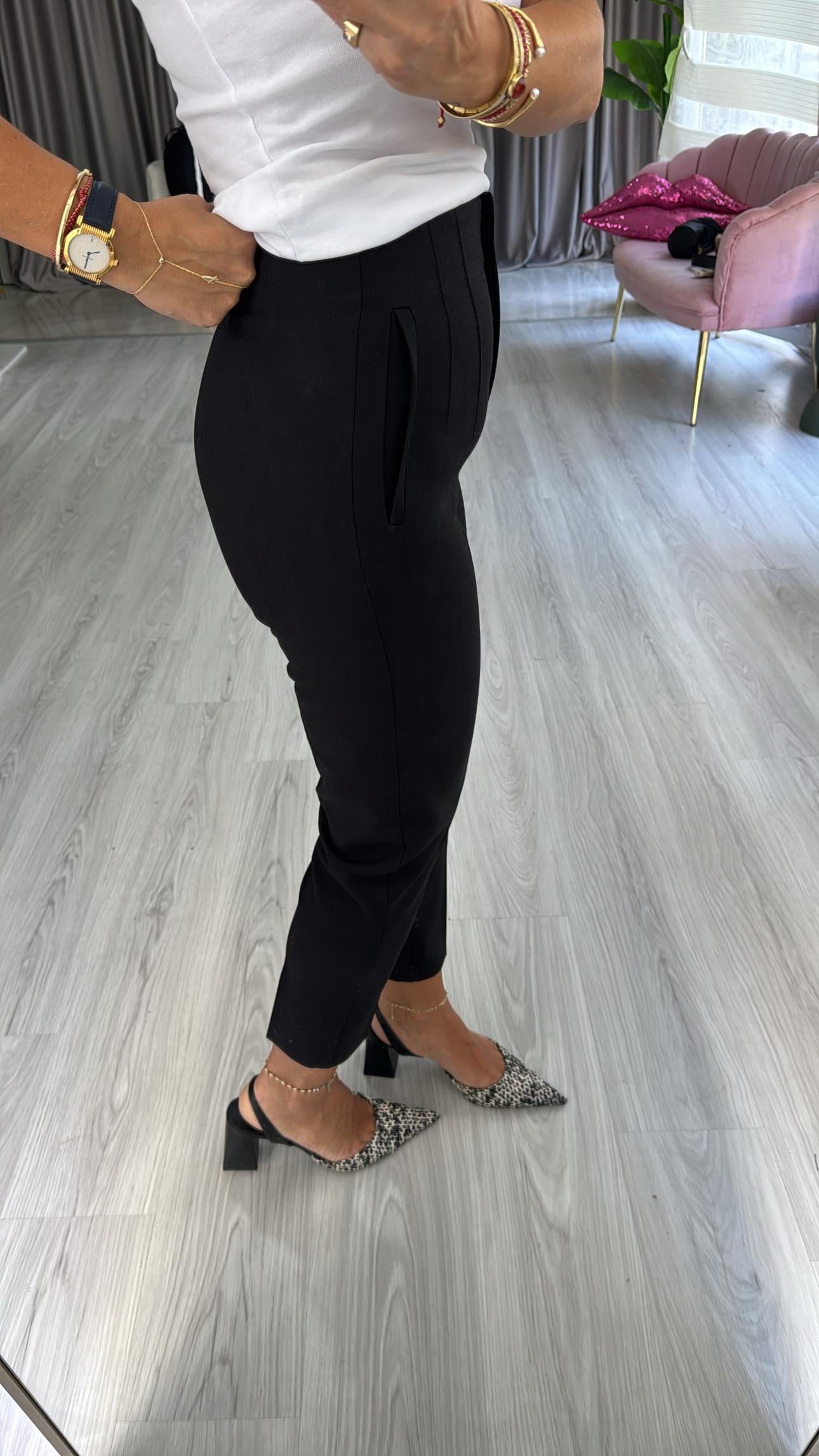 Flatolu Siyah Pantolon