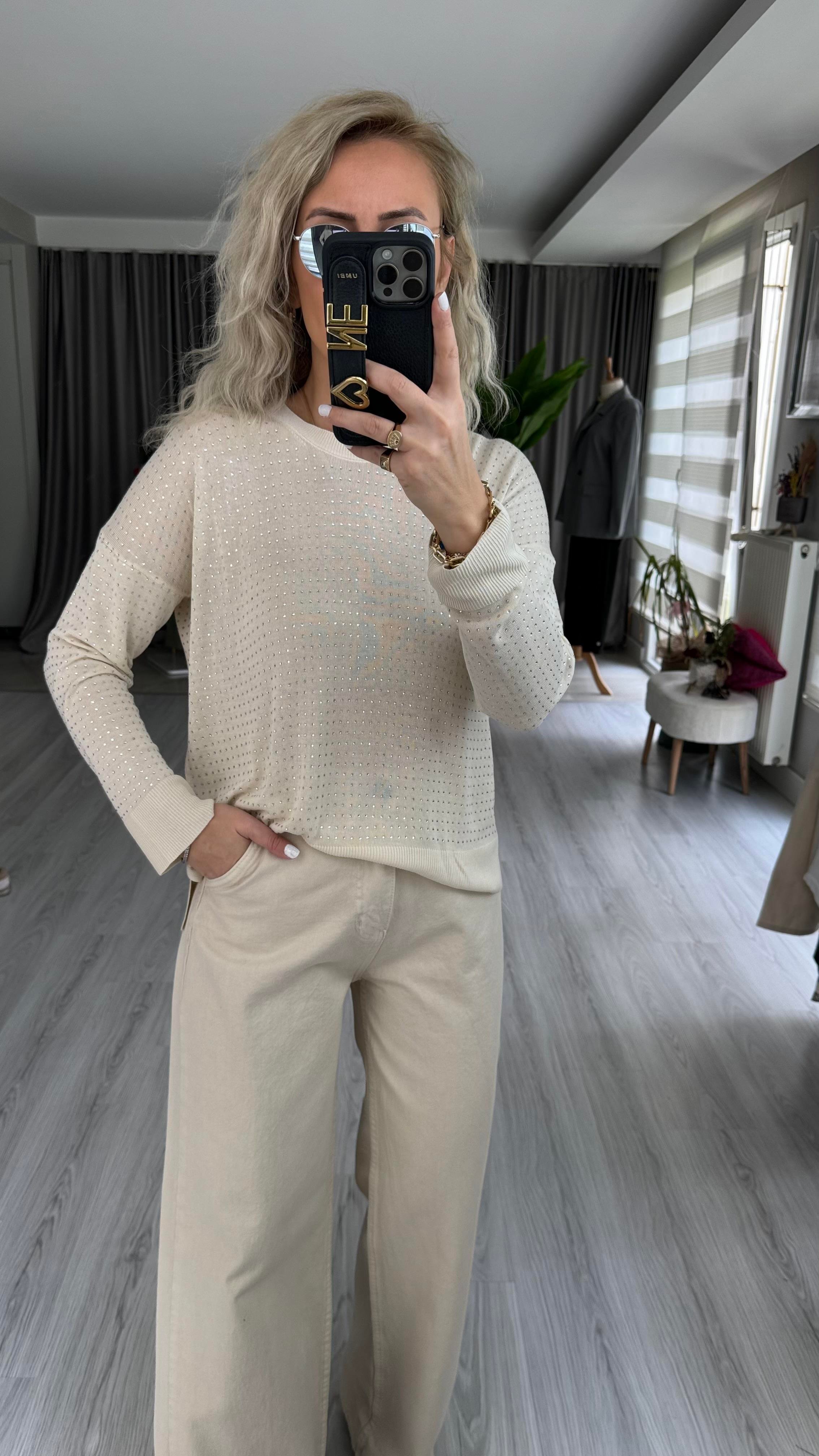 FULL TAŞLI BEJ MERSERİZE