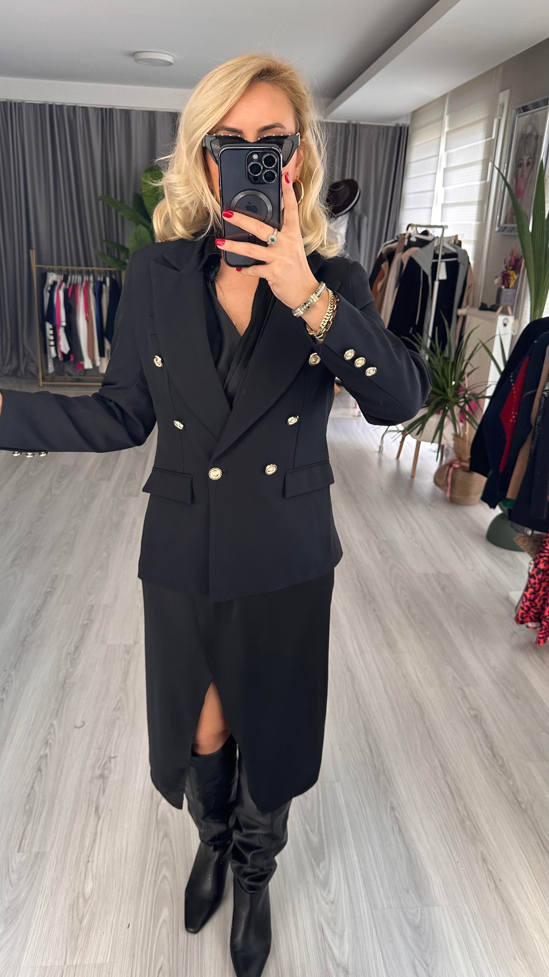 GOLD DÜĞMELİ BLAZER CEKET