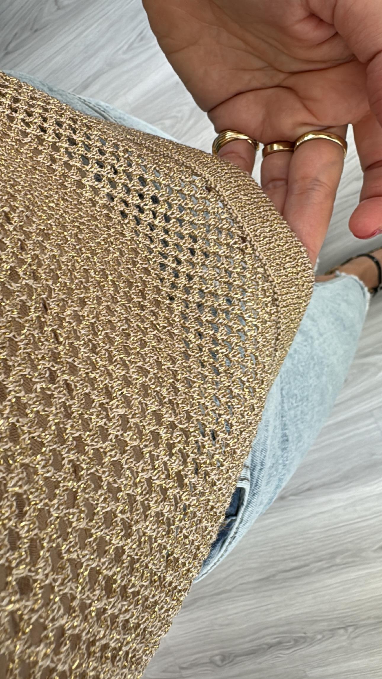 GOLD SİMLİ, AJURLU TRİKO