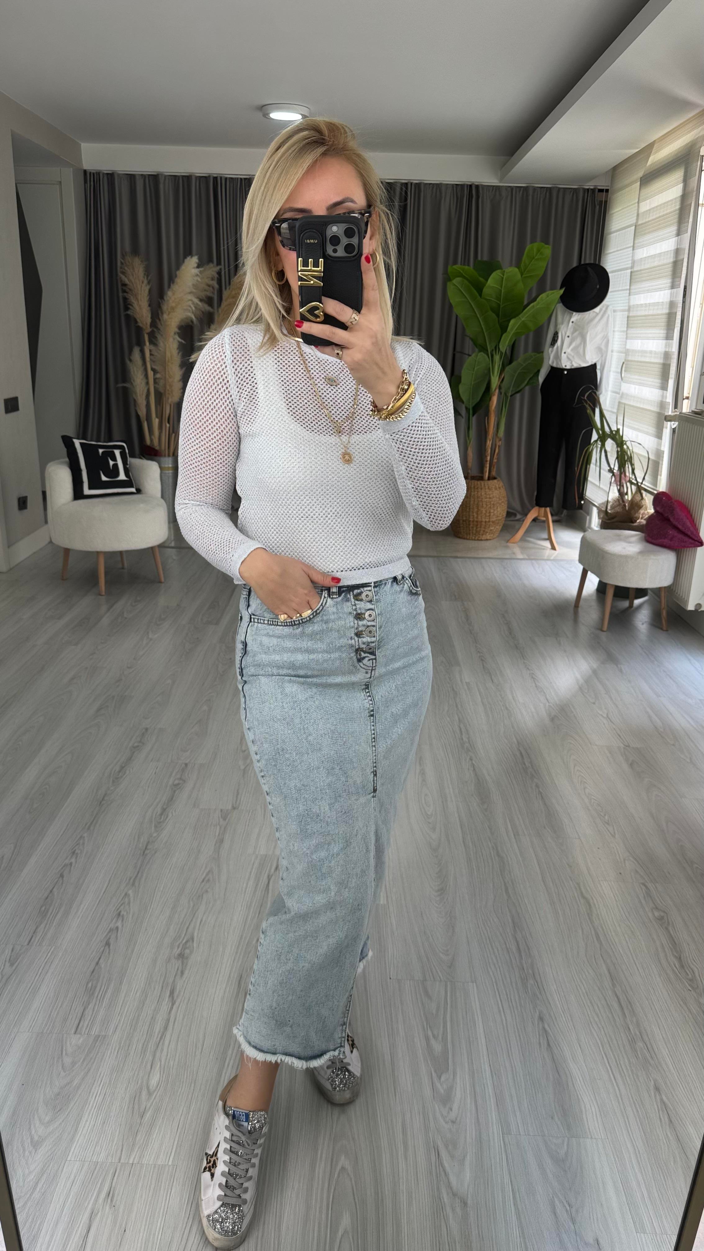 GÜMÜŞ SİMLİ, AJURLU TRİKO