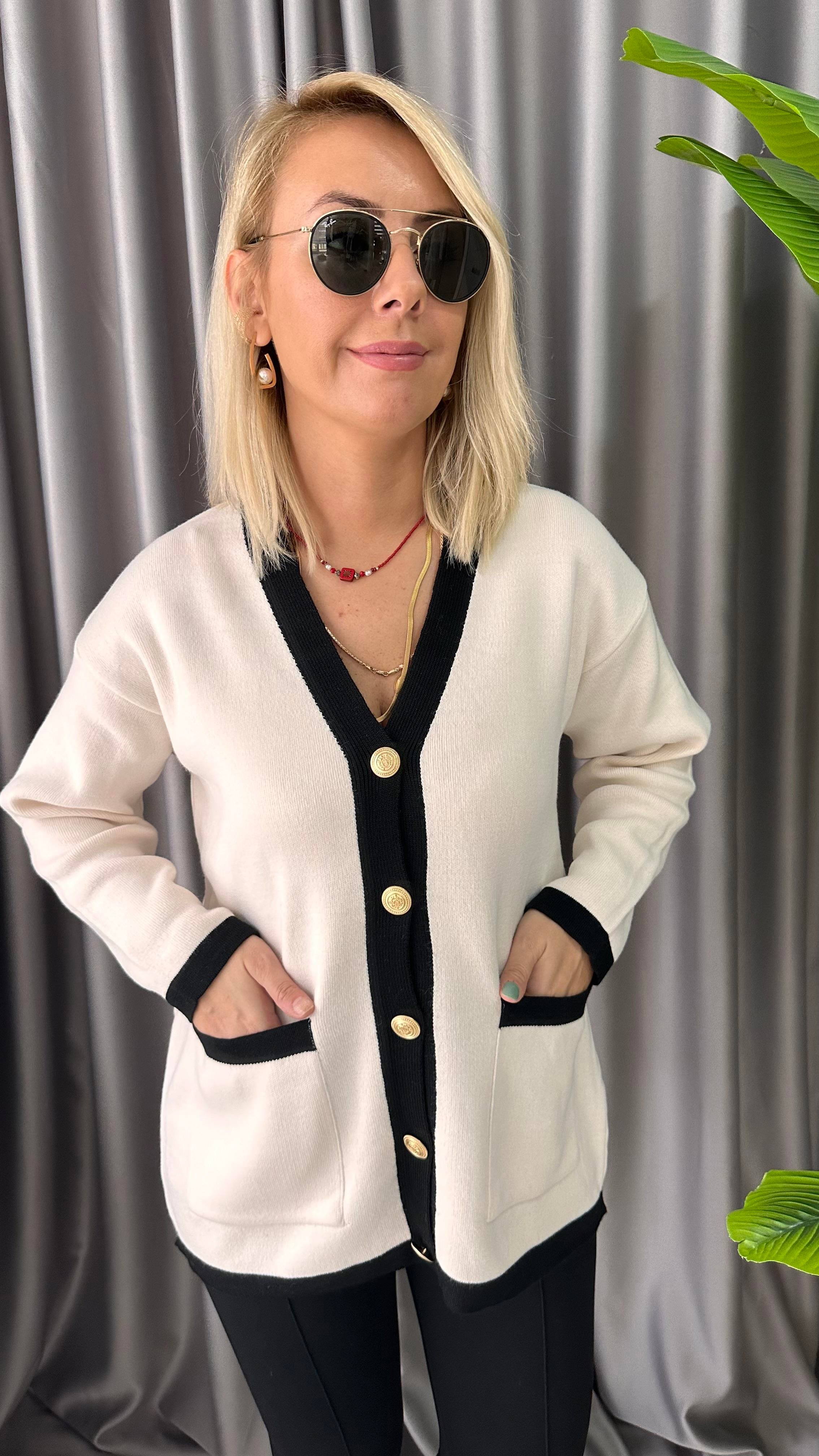 KREM SİYAH ÇELİK HIRKA