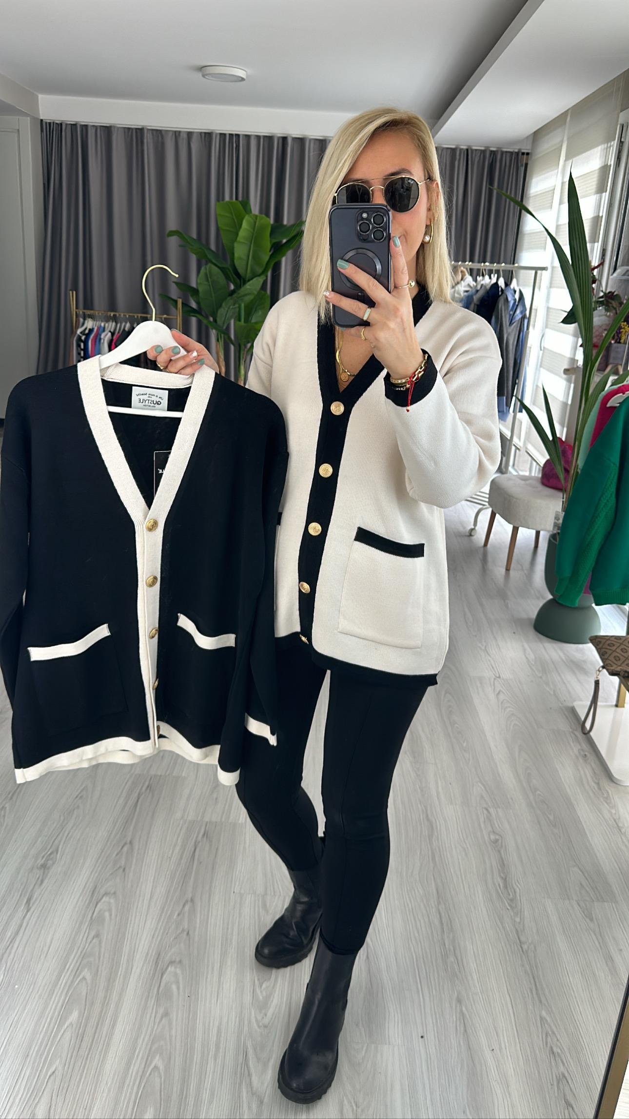 KREM SİYAH ÇELİK HIRKA