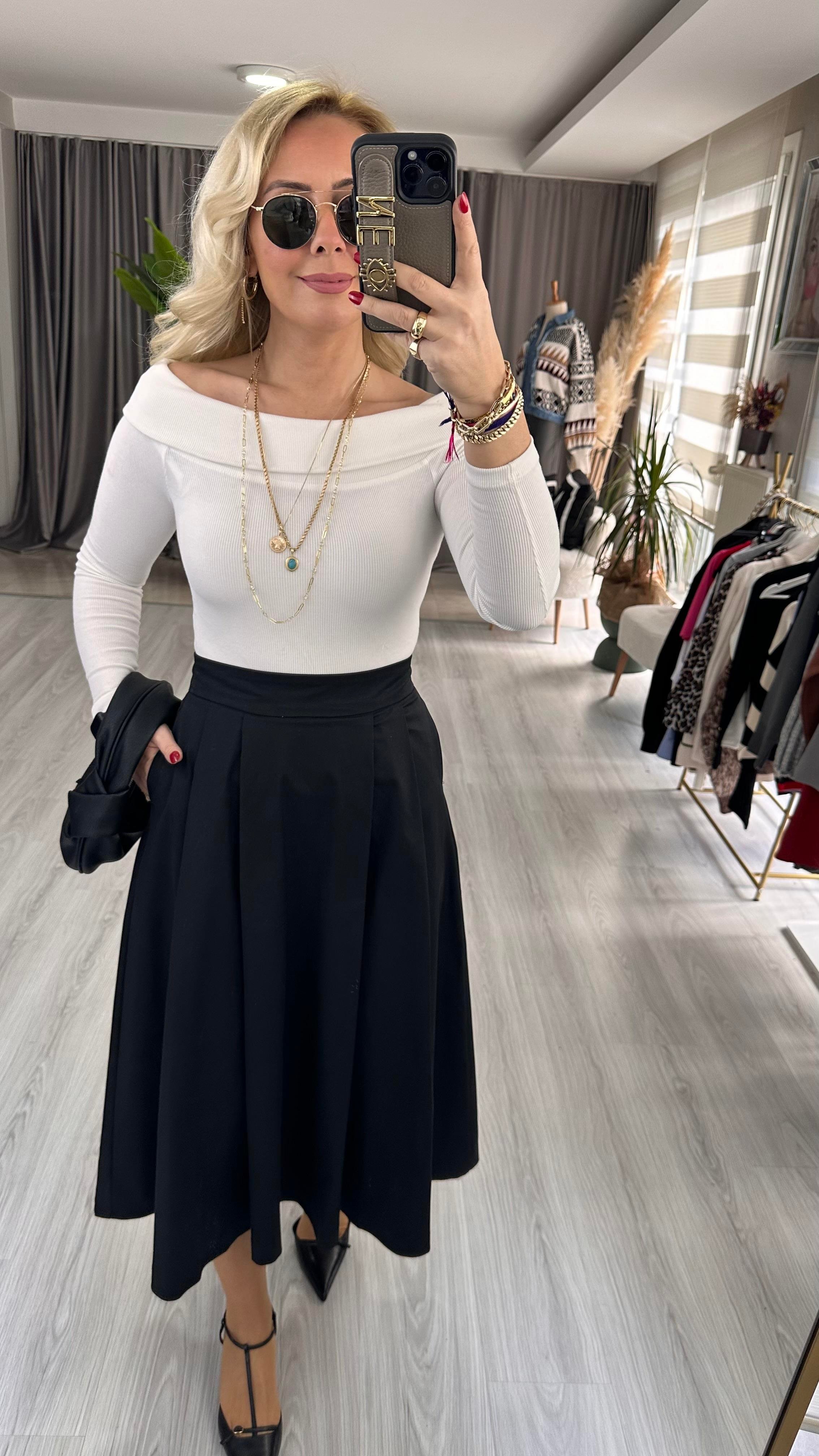 MADONNA YAKA KAŞKORE EKRU BLUZ