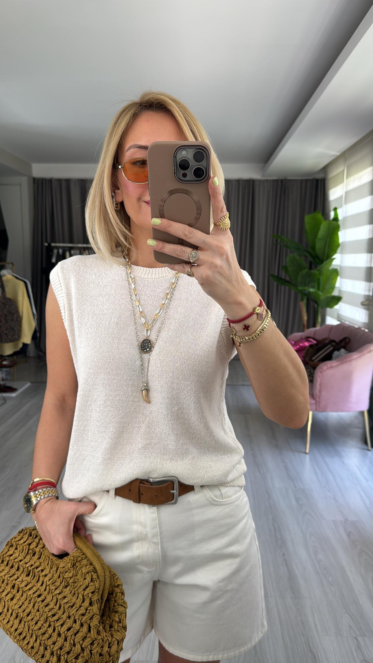 Orijinal Marka Ekru Merserize Triko