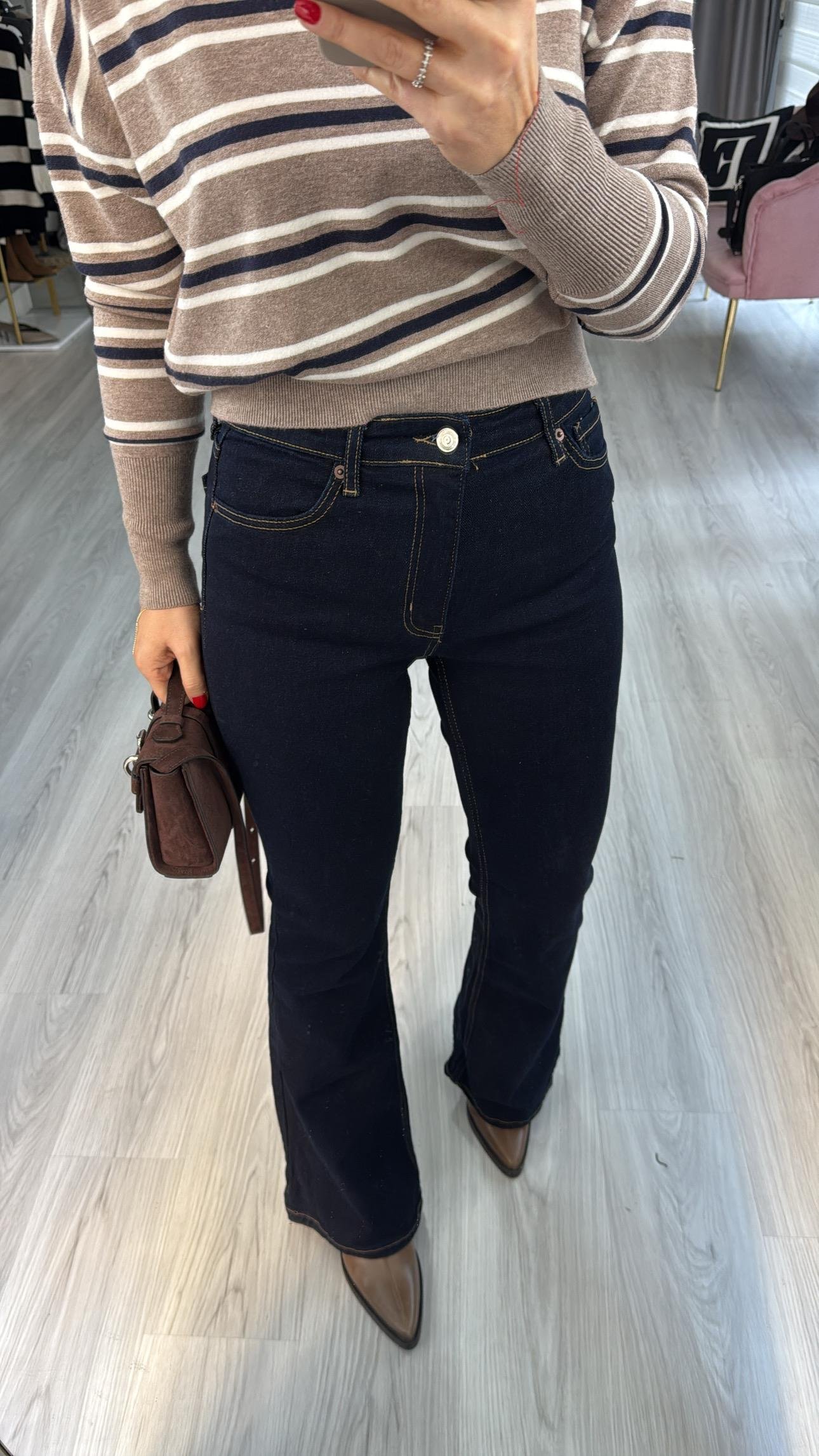 Orijinal Marka İspanyol Paça Lacivert Jean Pantolon