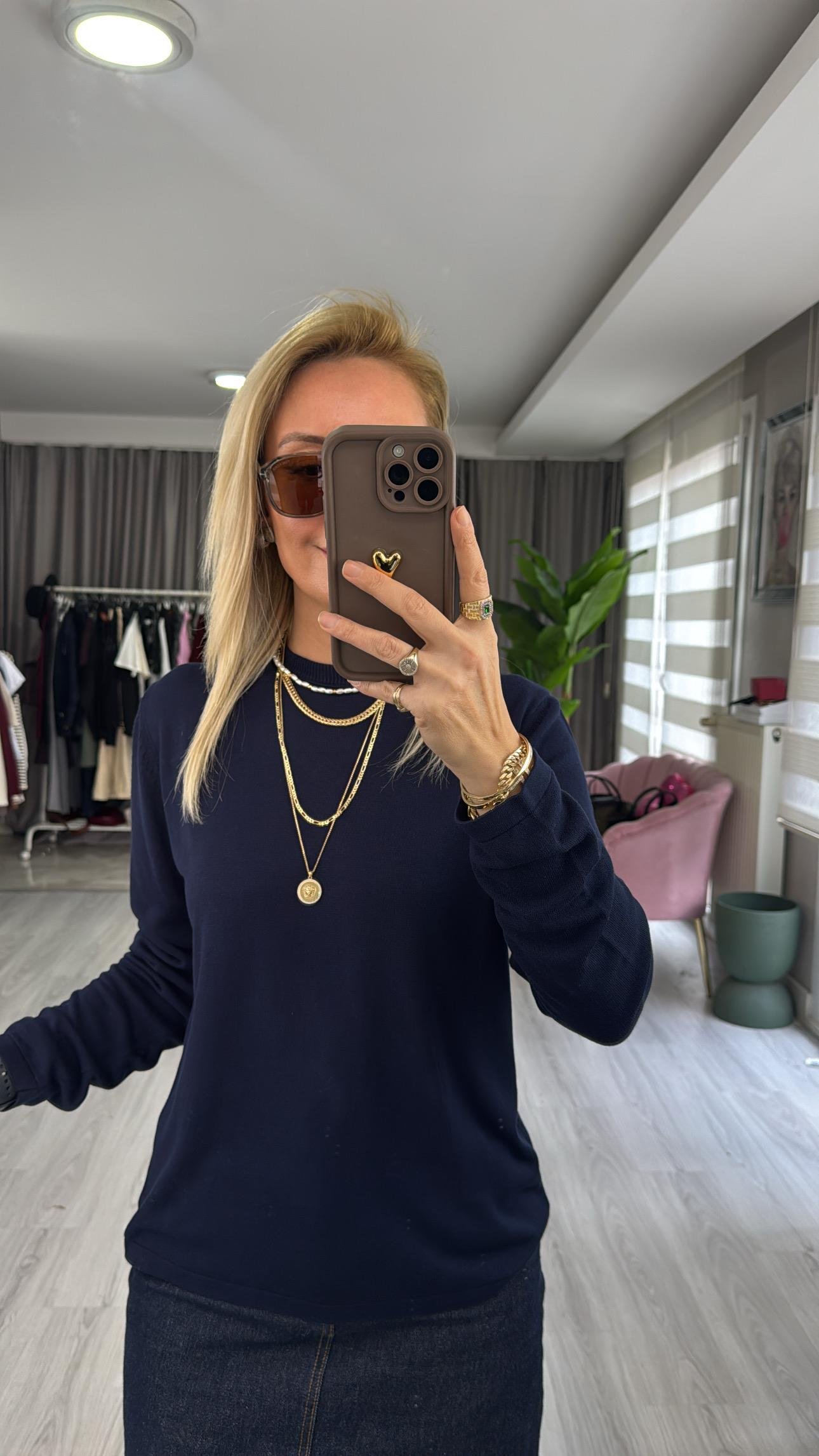 Orijinal Marka Lacivert Basic Triko